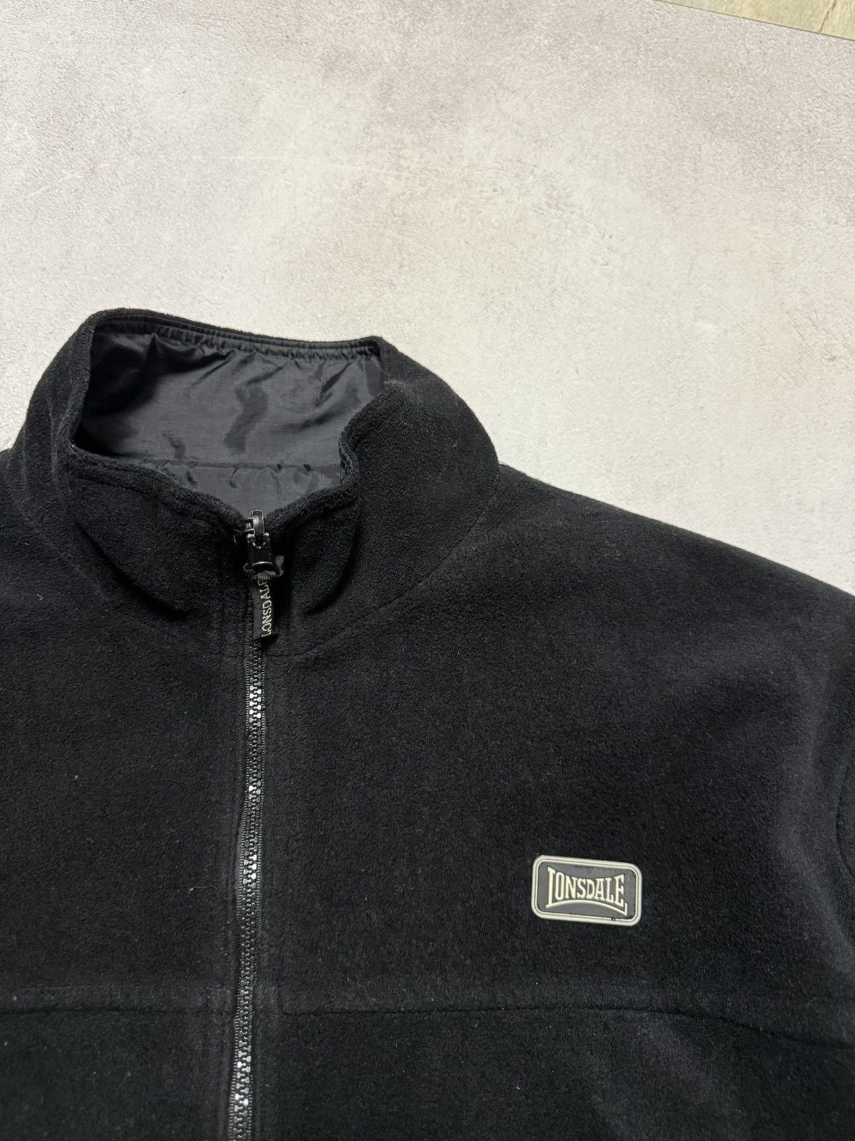 Lonsdale × Vintage Vintage Lonsdale Jacket Nylon / Fleece Black Baggy Mens 90s Size US XXL / EU 58 / 5 - 7 Thumbnail