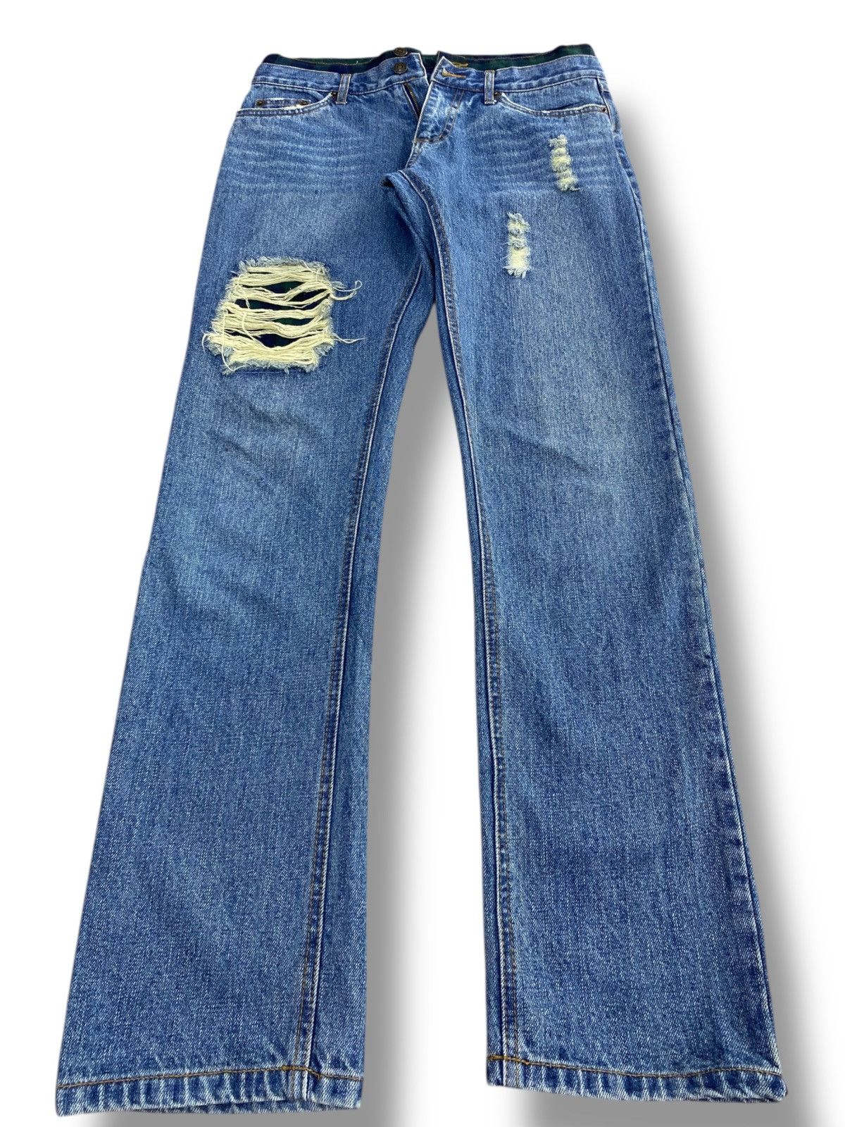 Japanese Brand Japanese Brand Acid Blue Wash Style Distressed Jeans Size US 30 / EU 46 - 1 Thumbnail