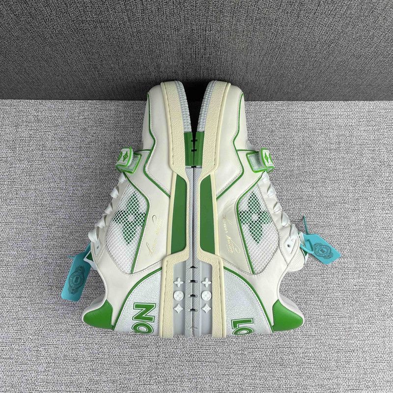 Louis Vuitton Louis Vuitton Classic Green and White Sneakers -2508 Size US 9.5 / EU 42-43 - 7 Thumbnail