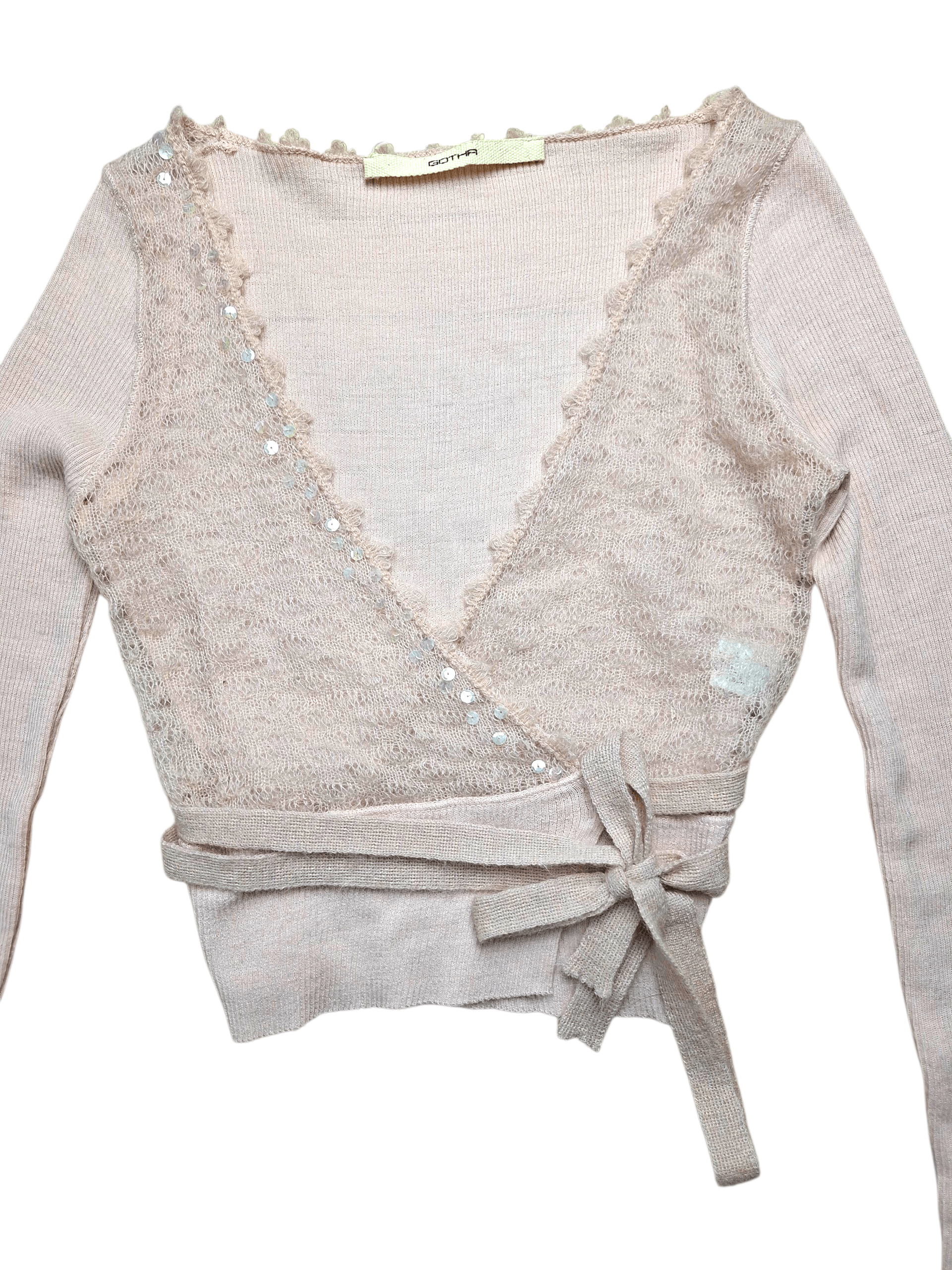 Other GOTHA Italy Wool Balletcore Whimsy Wrap Cardigan Pink Mohair Size M / US 6-8 / IT 42-44 - 2 Thumbnail