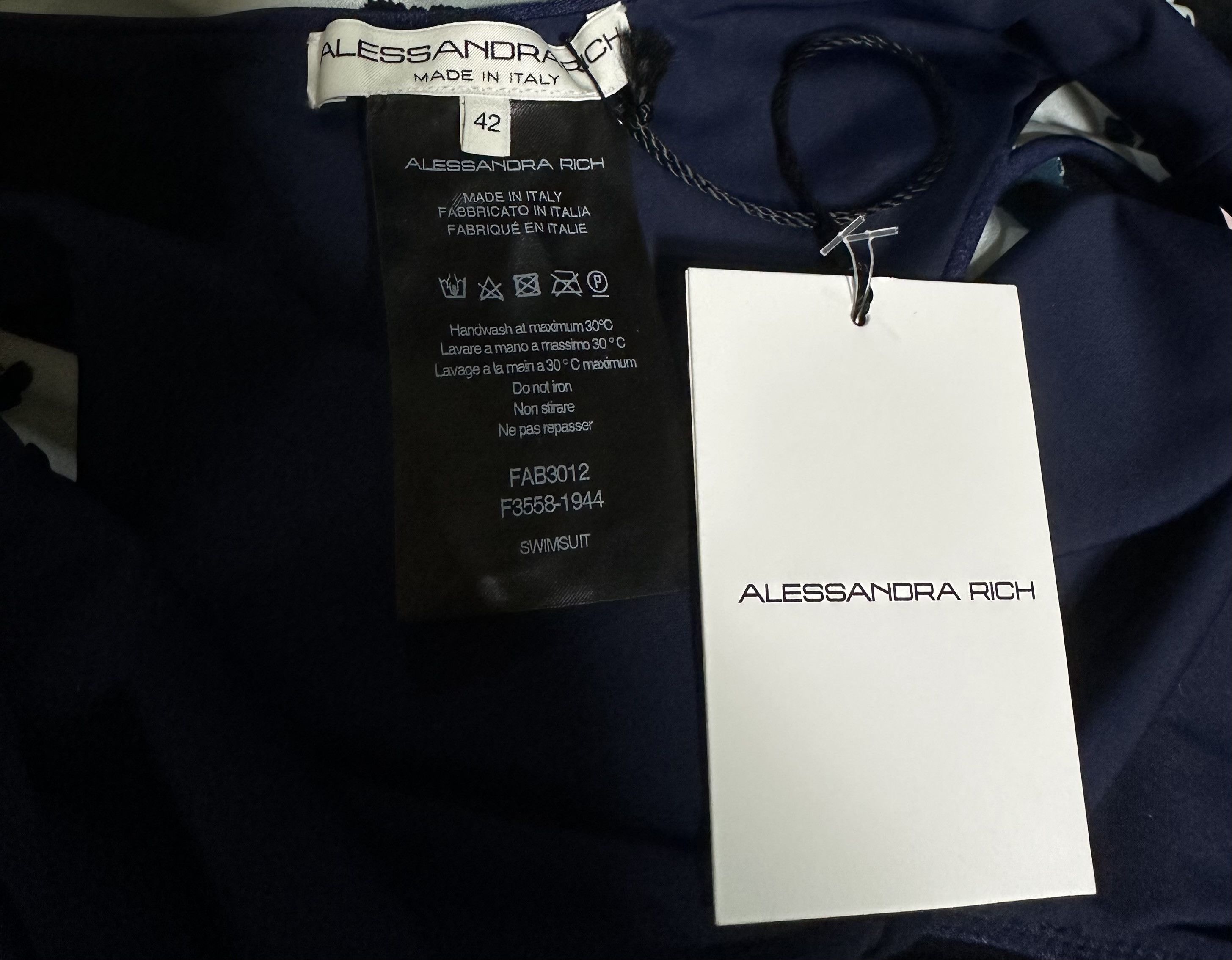 Alessandra Rich Navy blue swimsuit crystal Size M / US 6-8 / IT 42-44 - 6 Thumbnail