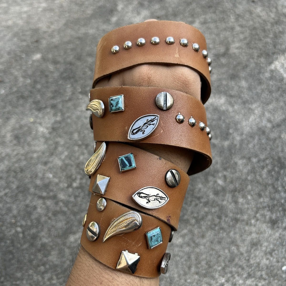 Vintage Vintage studded leather belt (Kapital Style) Size ONE SIZE - 8 Thumbnail