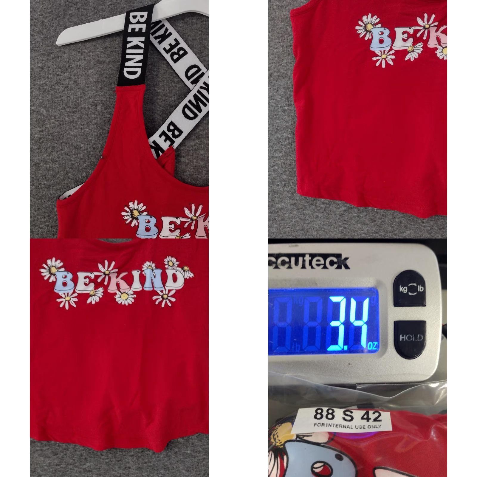 Vintage No Boundaries Juniors Be Kind Strappy Wide Crop Tank Top Red M 7-9 Tank Juniors Be Kind 90s? Size M / US 6-8 / IT 42-44 - 8 Thumbnail