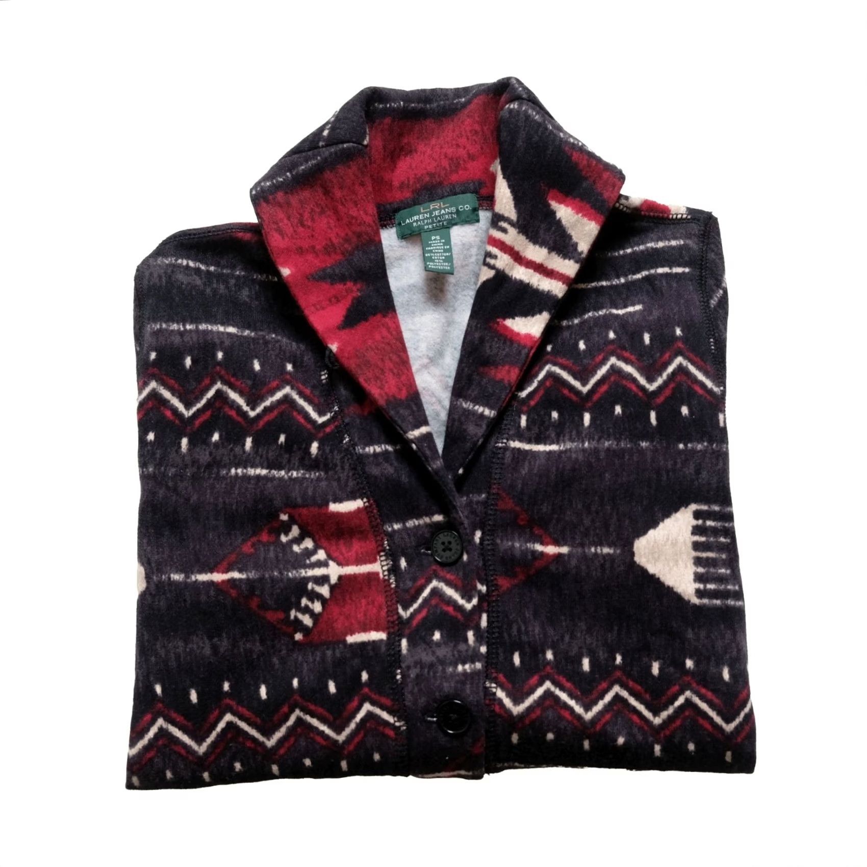 Ralph Lauren VINTAGE Lauren Ralph Lauren Aztec Cardigan Sweater PS Women Size S / US 4 / IT 40 - 2 Thumbnail