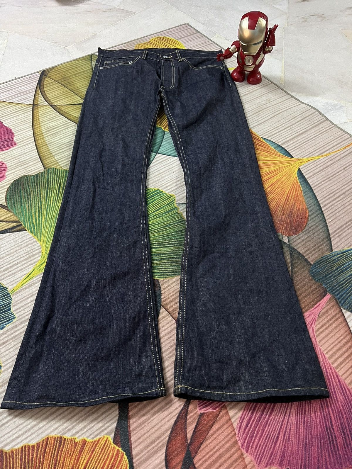 If Six Was Nine × Japanese Brand × Le Grande Bleu (L.G.B.) FROG DENIM FLARE JEANS BY DRAW DESIGN CREATION Size US 32 / EU 48 - 1 Thumbnail