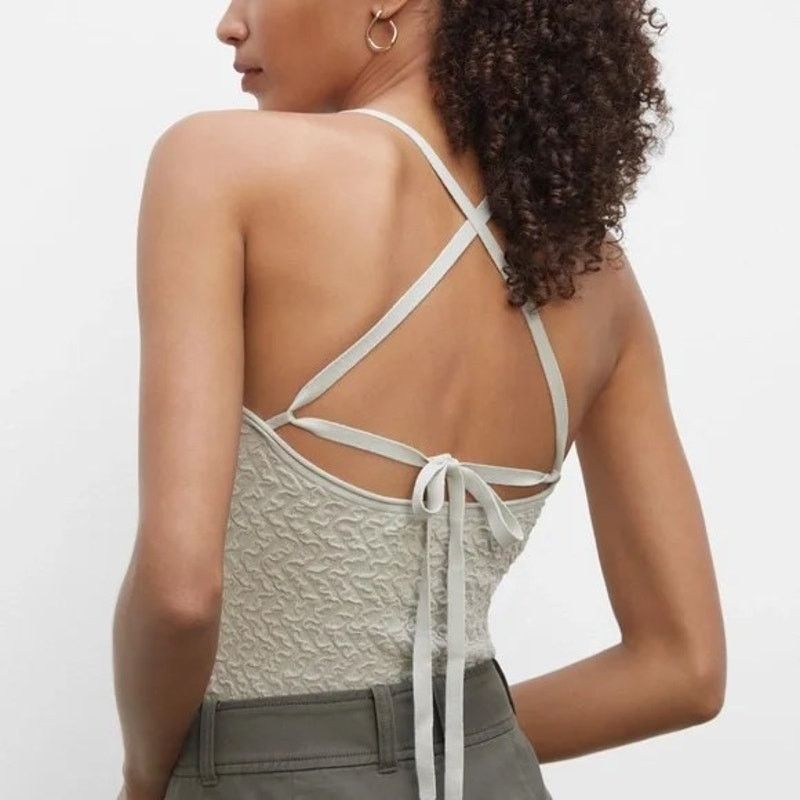 Club Monaco Club Monaco Tank Strappy Texture Top XS Stretch Tie back Size XS / US 0-2 / IT 36-38 - 2 Thumbnail