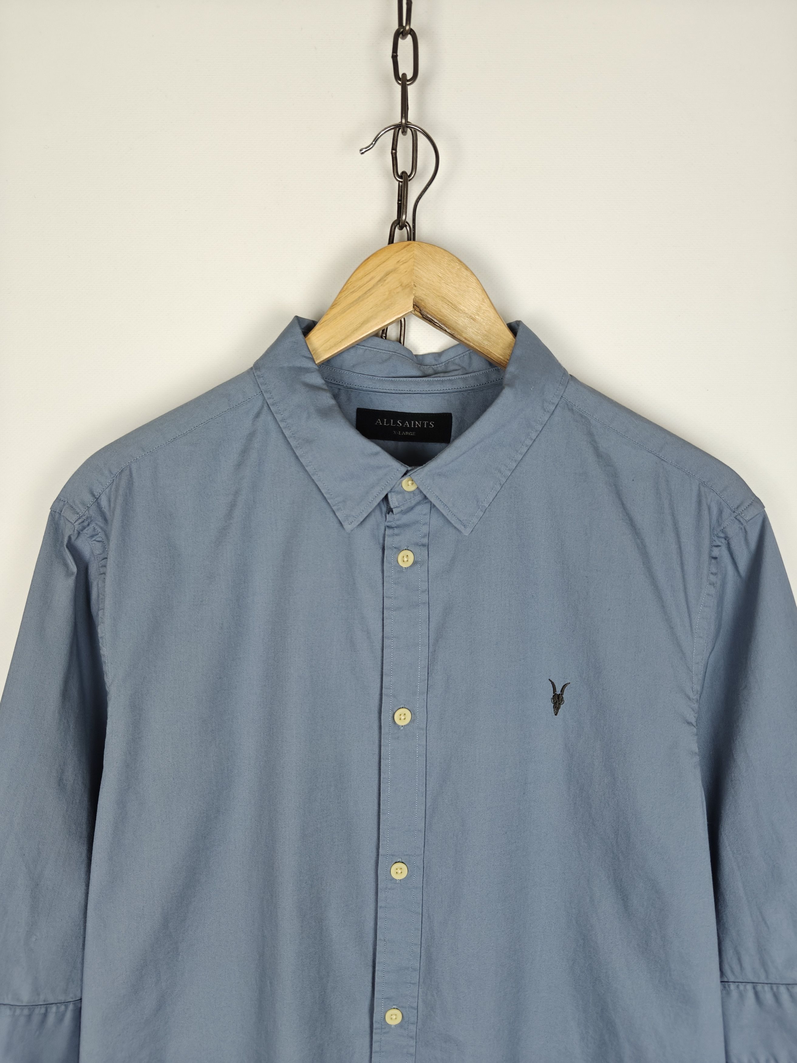 Allsaints Allsaints Shirt Redondo Collared Blue size XL Size US XL / EU 56 / 4 - 2 Thumbnail