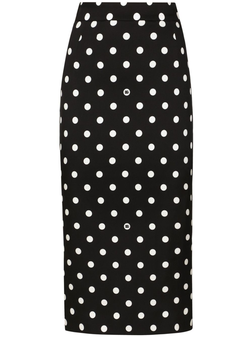 Dolce & Gabbana DOTS PRINT SILK SKIRT Size 27" / US 4 / IT 40 - 1 Thumbnail