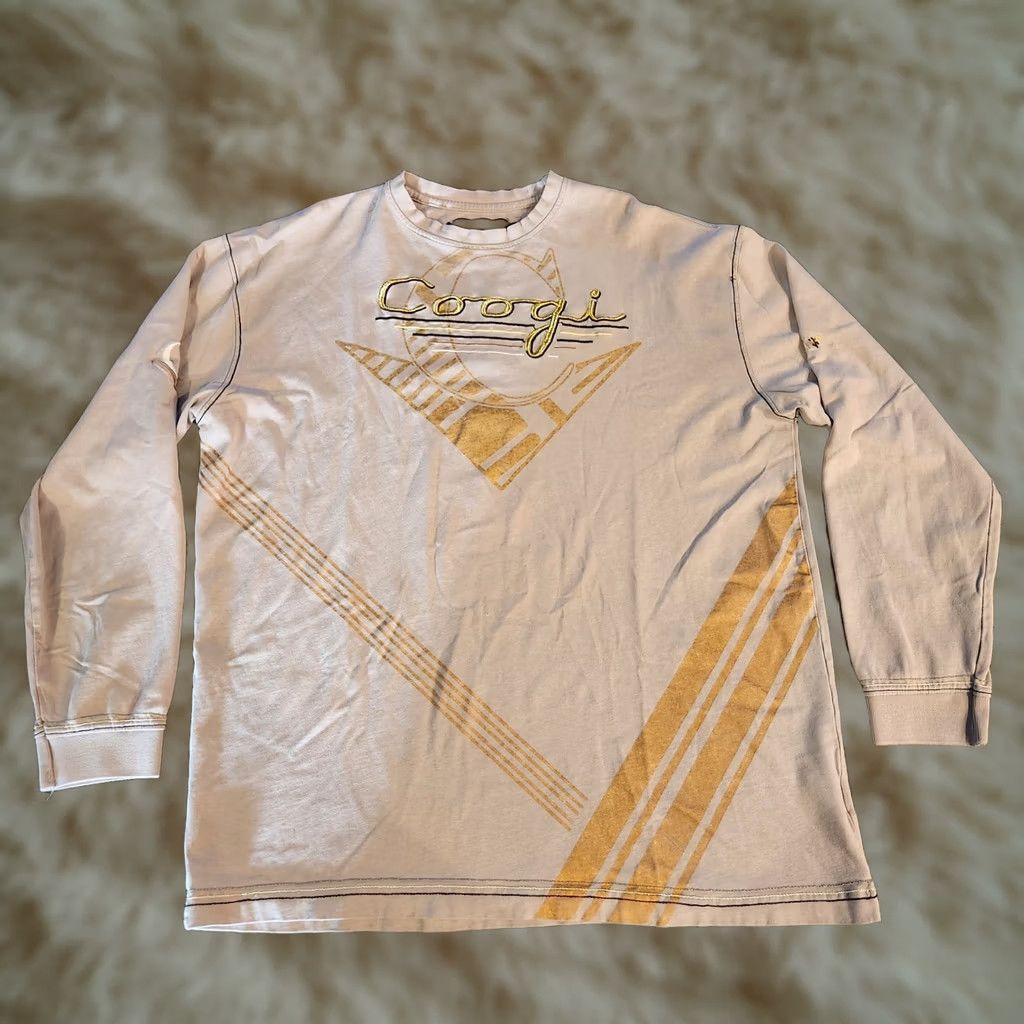 Coogi VINTAGE COOGI Long Sleeve T Shirt Mens 2XL White Gold Embroidered Double Sided Y2K Size US XXL / EU 58 / 5 - 1 Thumbnail