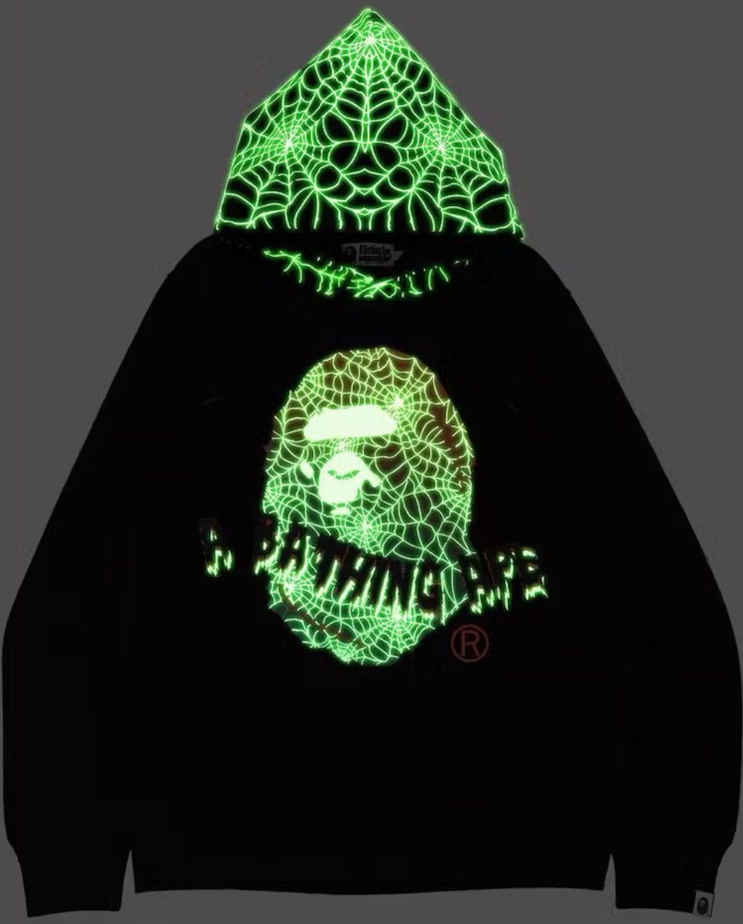 Bape BAPE (GITD) Spiderweb Hoodie DS Size L Size US L / EU 52-54 / 3 - 2 Thumbnail