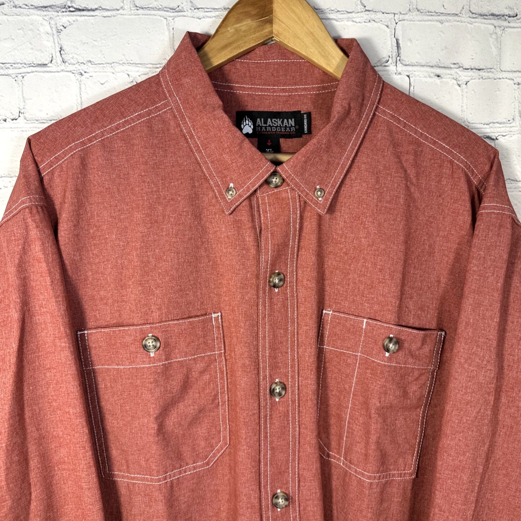 Vintage Alaskan Hardgear Shirt Mens XL Red Bush Pilot Long Sleeve Button Up Duluth Size US XL / EU 56 / 4 - 2 Thumbnail