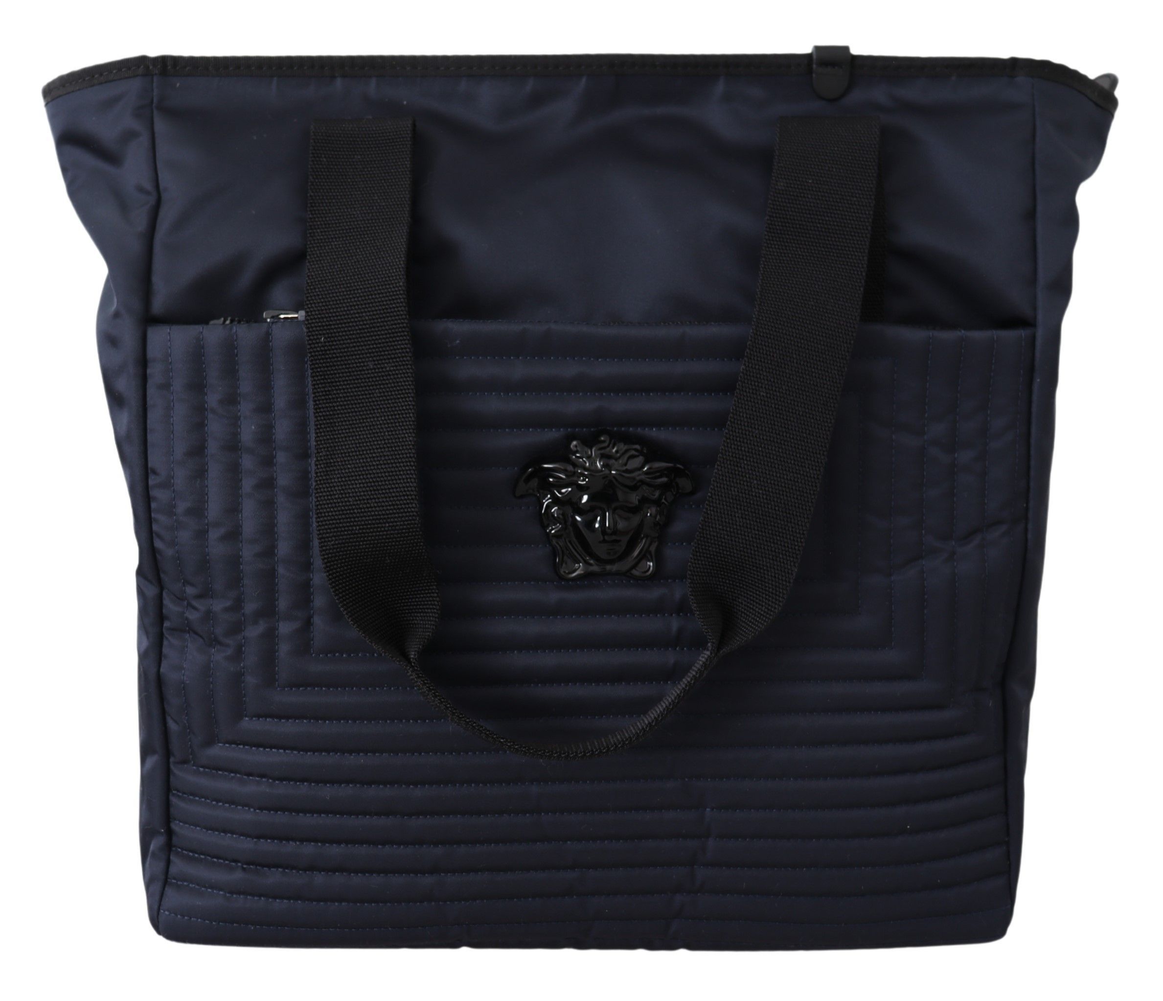 Versace Elegant Blue Nylon Tote Men's Bag Size ONE SIZE - 1 Thumbnail