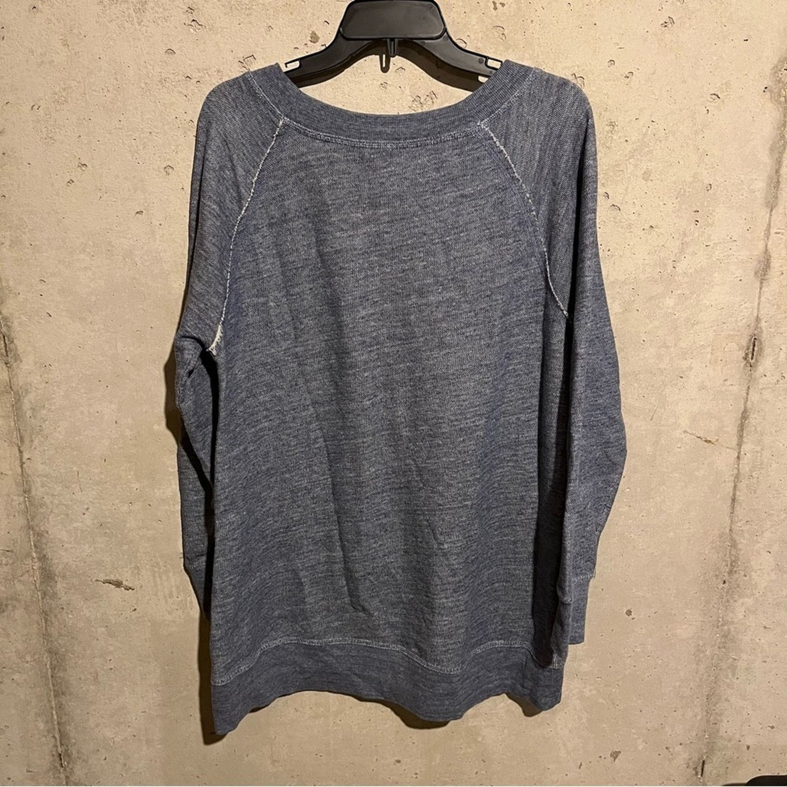Other Caslon Size L Knit Blue Longline Raglan Tunic Sweatshirt Size L / US 10 / IT 46 - 9 Thumbnail
