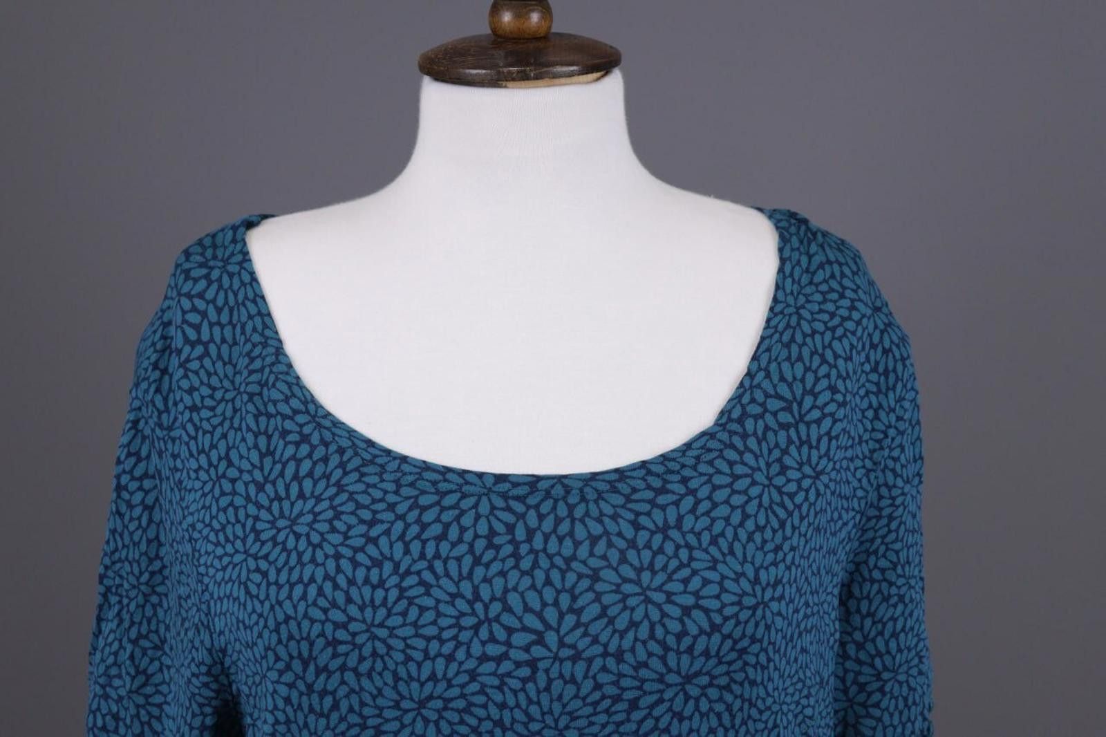 Designer Gudrun Sjoden Blue Floral Oversize Lagenlook Dress Size L Size L / US 10 / IT 46 - 2 Thumbnail