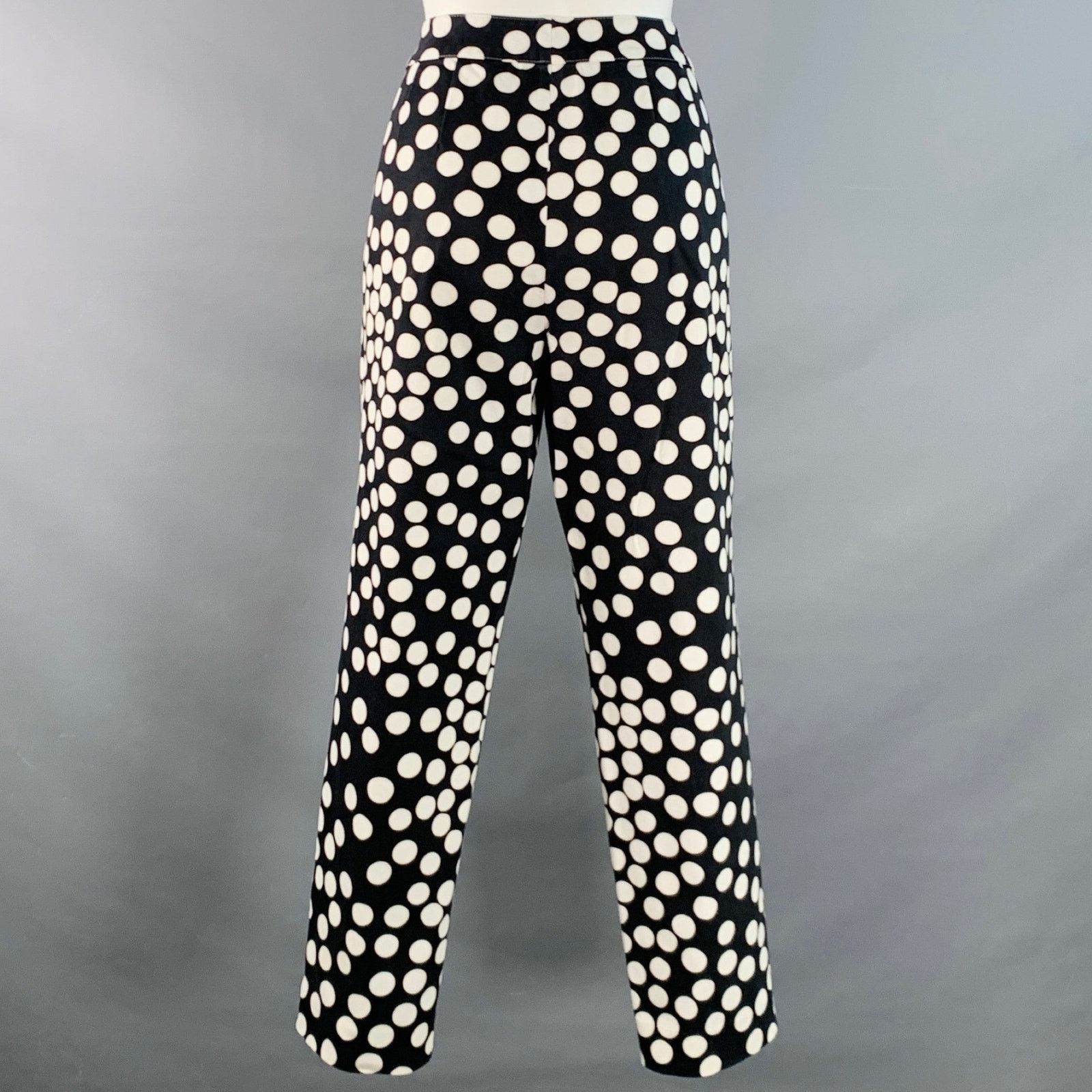 Other 8 Black White Cotton Polka Dot Tapered Zip Fly Casual Pants Size 30" / US 8 / IT 44 - 2 Thumbnail