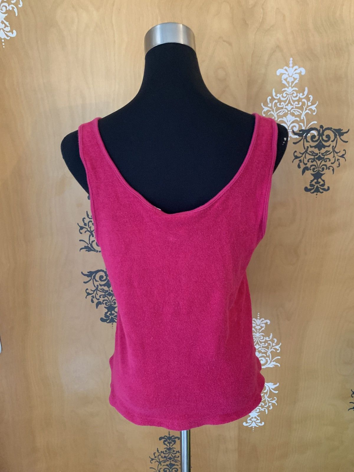 Vintage Vintage 80s Raspberry Pink Sleeveless Terrycloth Tank Top Size M / US 6-8 / IT 42-44 - 4 Thumbnail
