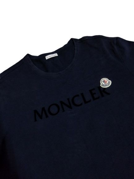 Moncler Moncler Spell Out Navy Logo Tee Size US L / EU 52-54 / 3 - 2 Thumbnail