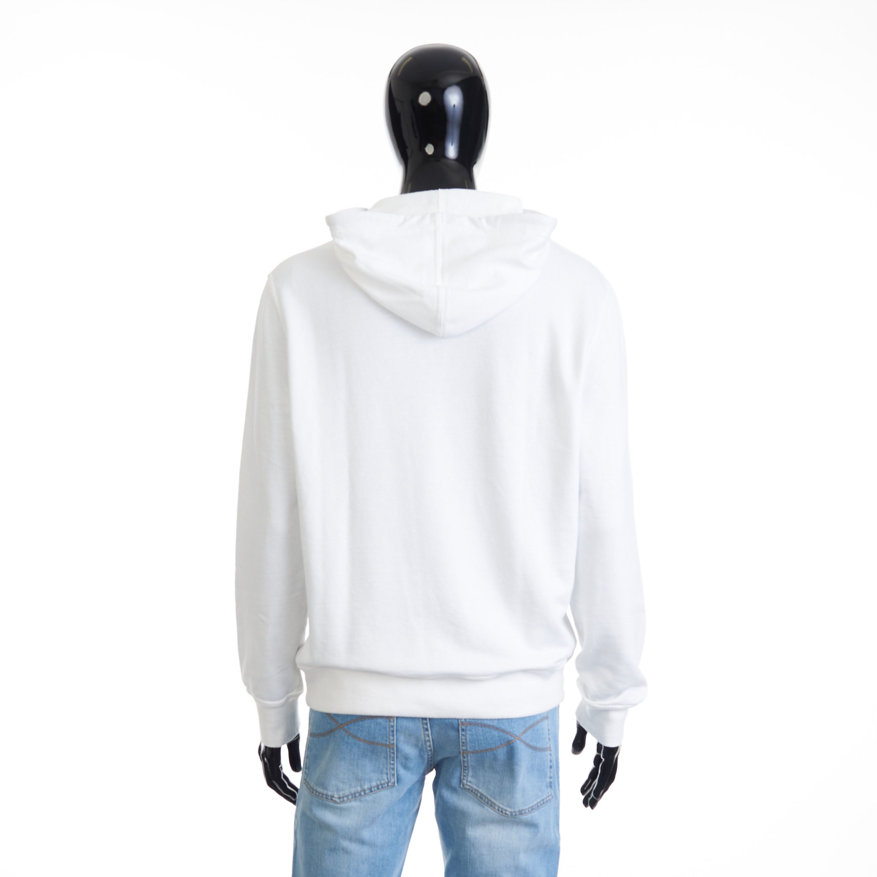 Brunello Cucinelli White Hooded Sweatshirt - Logo Embroidery, French Terry Size US S / EU 44-46 / 1 - 5 Thumbnail