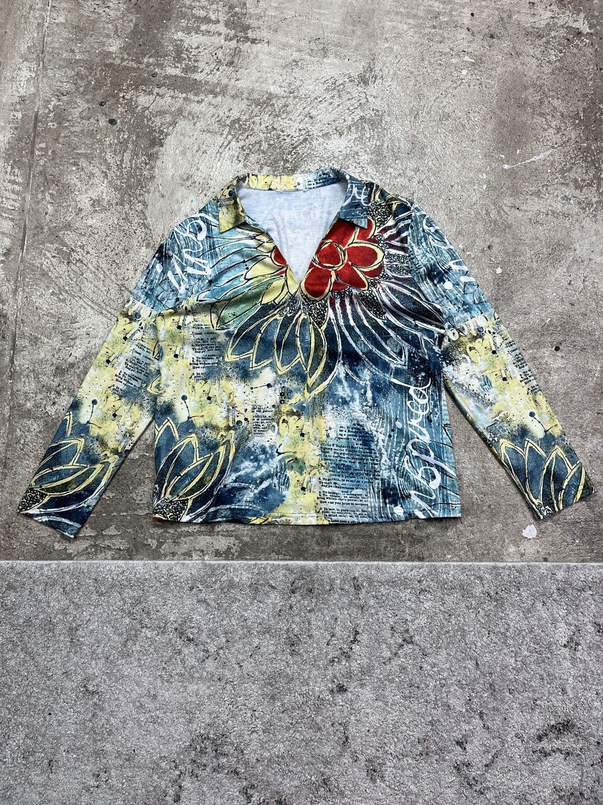 Vintage 1990s LSD VINTAGE OVERPRINTED LONGSLEEVE - № 1283 Size US M / EU 48-50 / 2 - 1 Thumbnail
