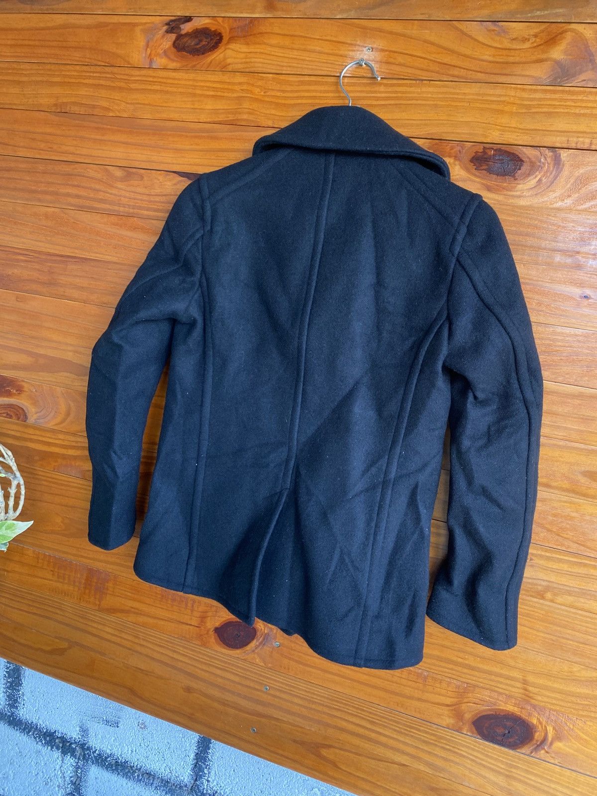 Jun Takahashi Violet Buffalo Wallows Black Wool Pea Coat Outerwear Size US XXS / EU 40 - 9 Thumbnail