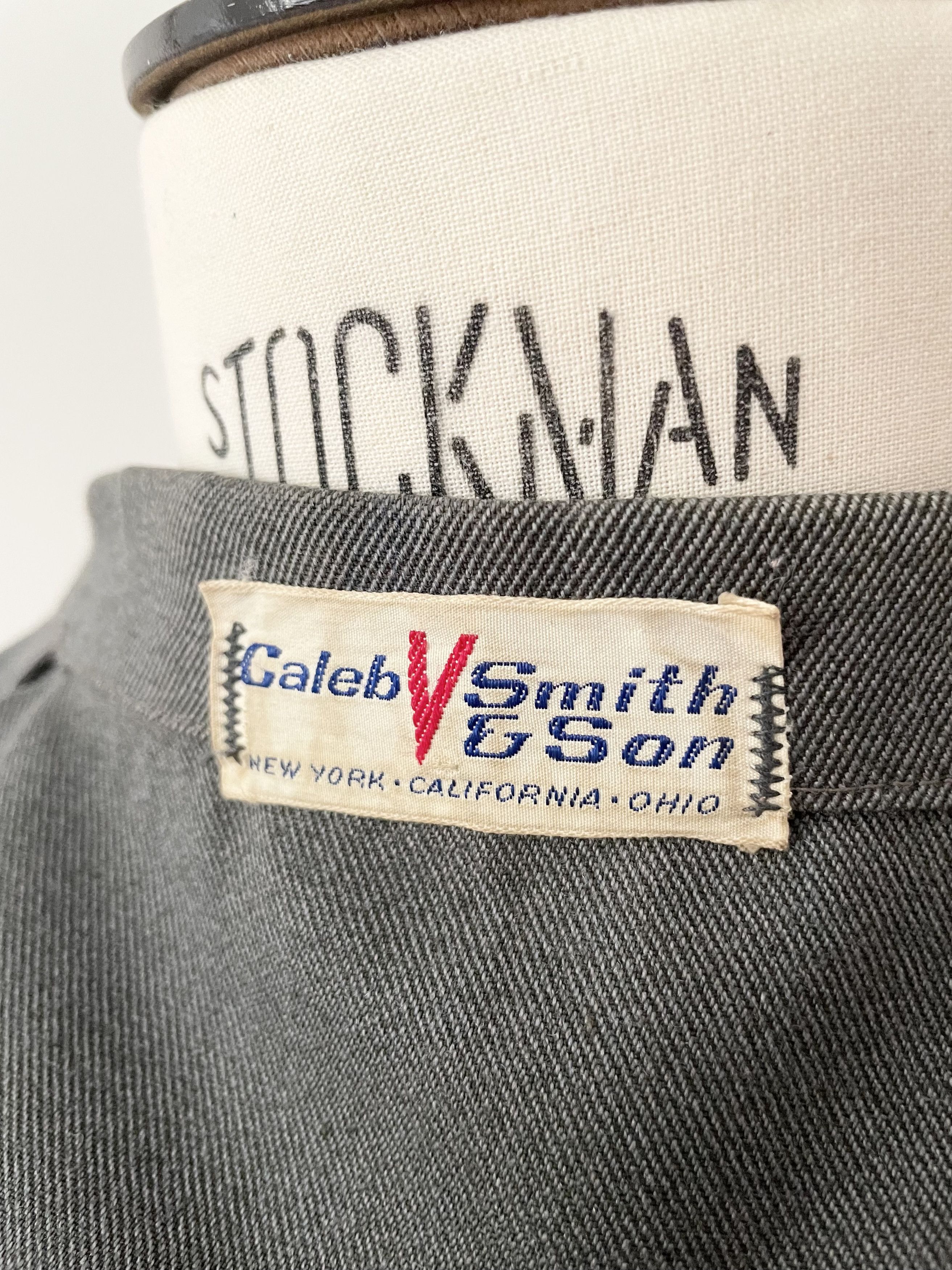 Vintage 1940's Two Tone Gabardine Uniform Work Jacket - Medium Size US M / EU 48-50 / 2 - 9 Thumbnail