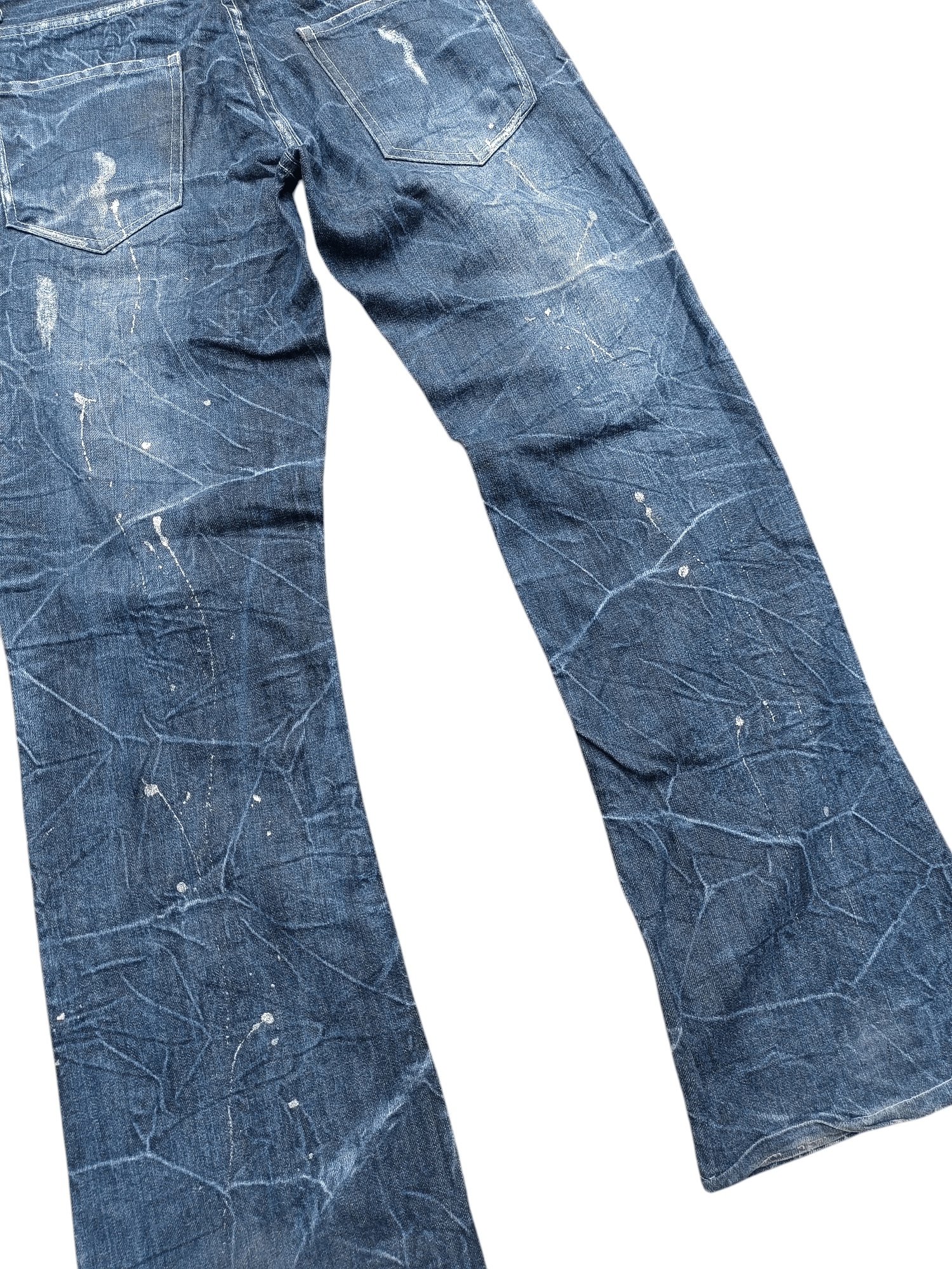 Japanese Brand × Le Grande Bleu (L.G.B.) × Tornado Mart RARE Flared Nylaus Whiskers Distressed Jeans Size US 31 - 6 Thumbnail