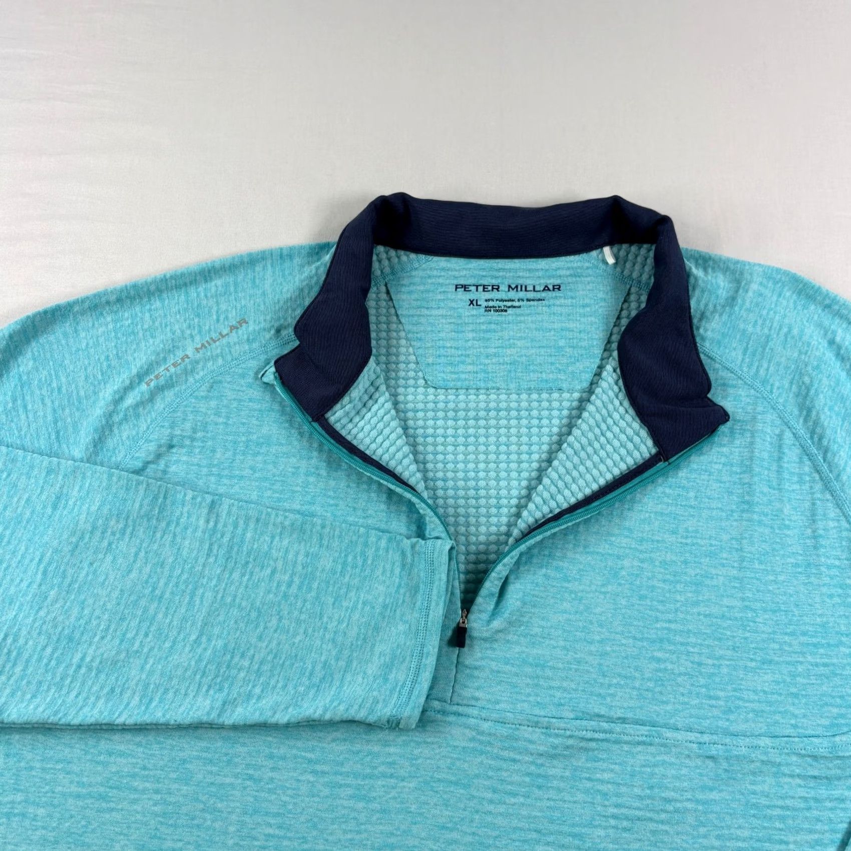 Peter Millar VINTAGE Peter Millar Shirt Mens XL Blue Maven 1/4 Zip Golf Pullover Stretch Performance Size US XL / EU 56 / 4 - 4 Thumbnail