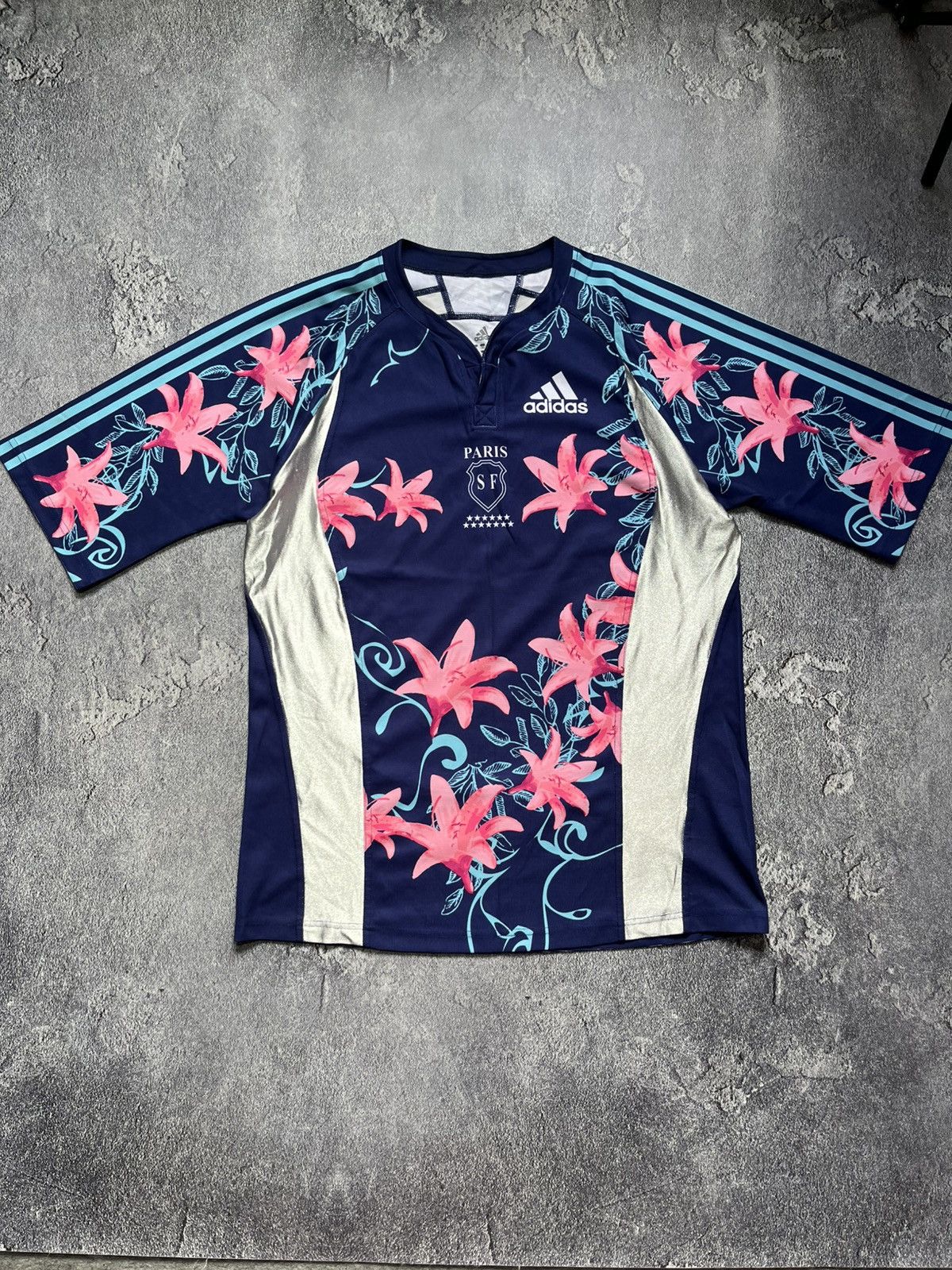 Adidas Adidas France Paris SF Rugby Jersey Flowers Short Sleeves Size US XXL / EU 58 / 5 - 1 Thumbnail