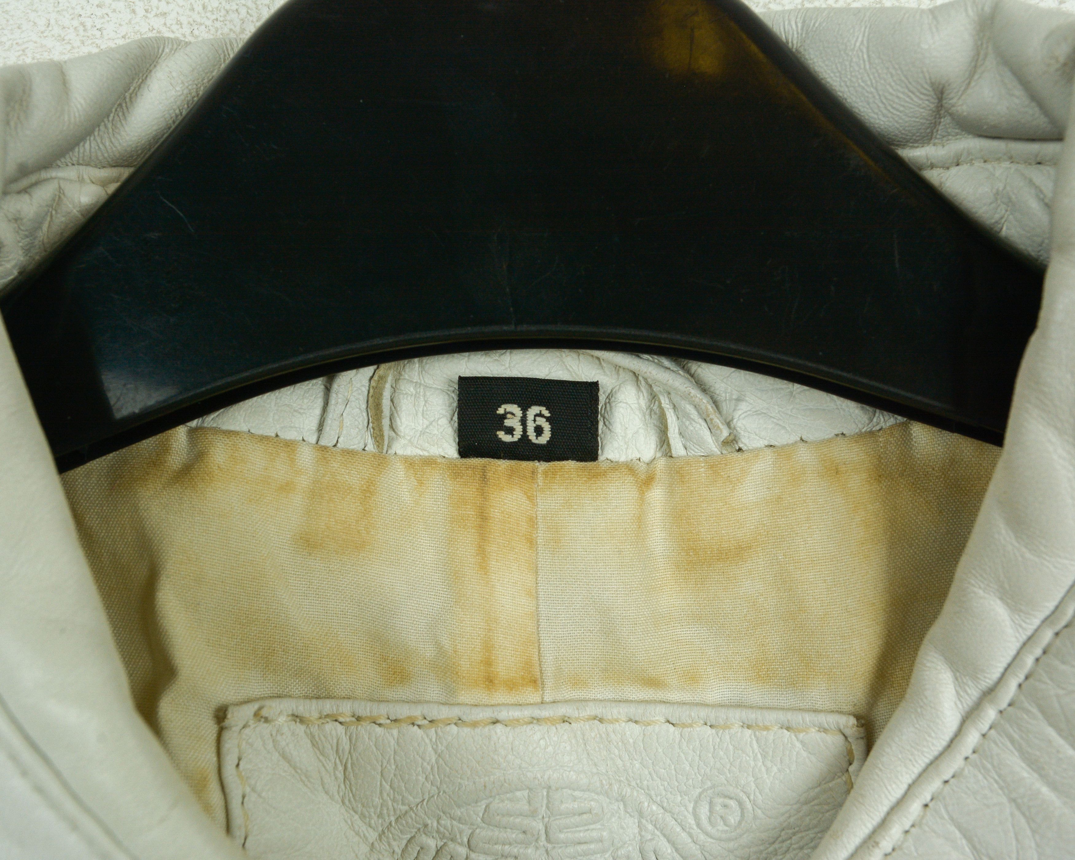 KARA Leather Jacket S Womens EU 36 Coat UK 8 White US 4 Biker Size S / US 4 / IT 40 - 4 Thumbnail
