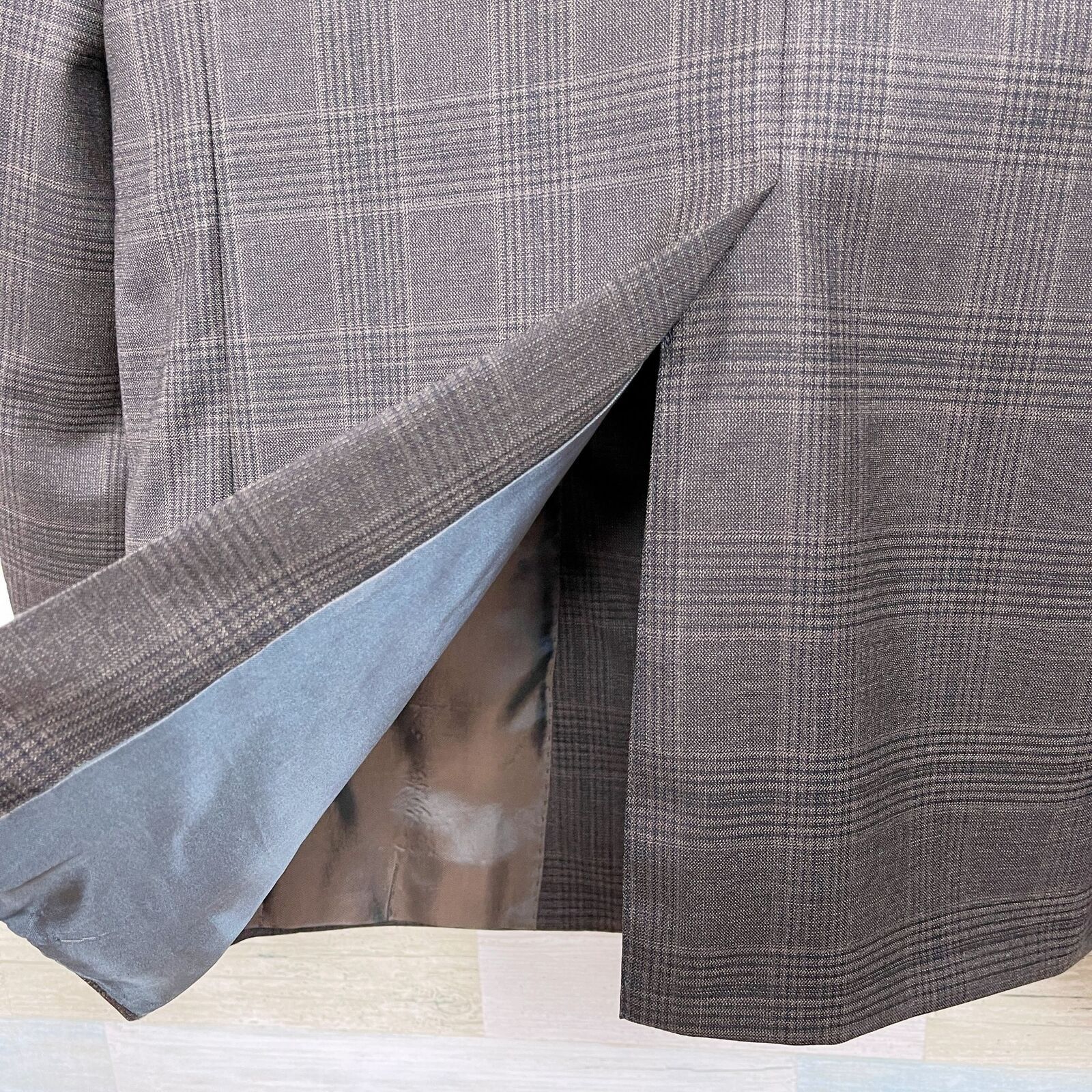 Hickey Freeman Hickey Freeman Plaid Sport Coat Brown Wool USA Mens 38 Size 38R - 7 Thumbnail