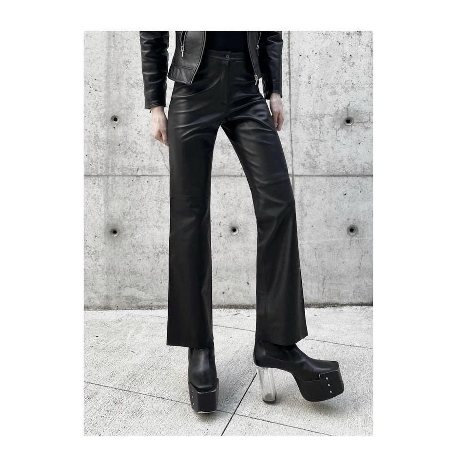 Vintage Perfect biker leather trousers Size 25" / US 0 / IT 36 - 2 Thumbnail