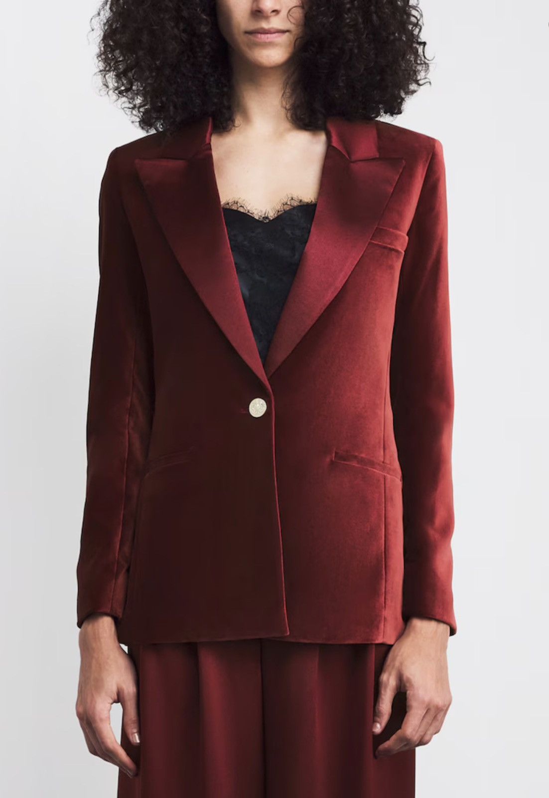 Alice + Olivia ALICE + OLIVIA Velvet Single-Breasted Blazer size 12 Size XL / US 12-14 / IT 48-50 - 2 Thumbnail