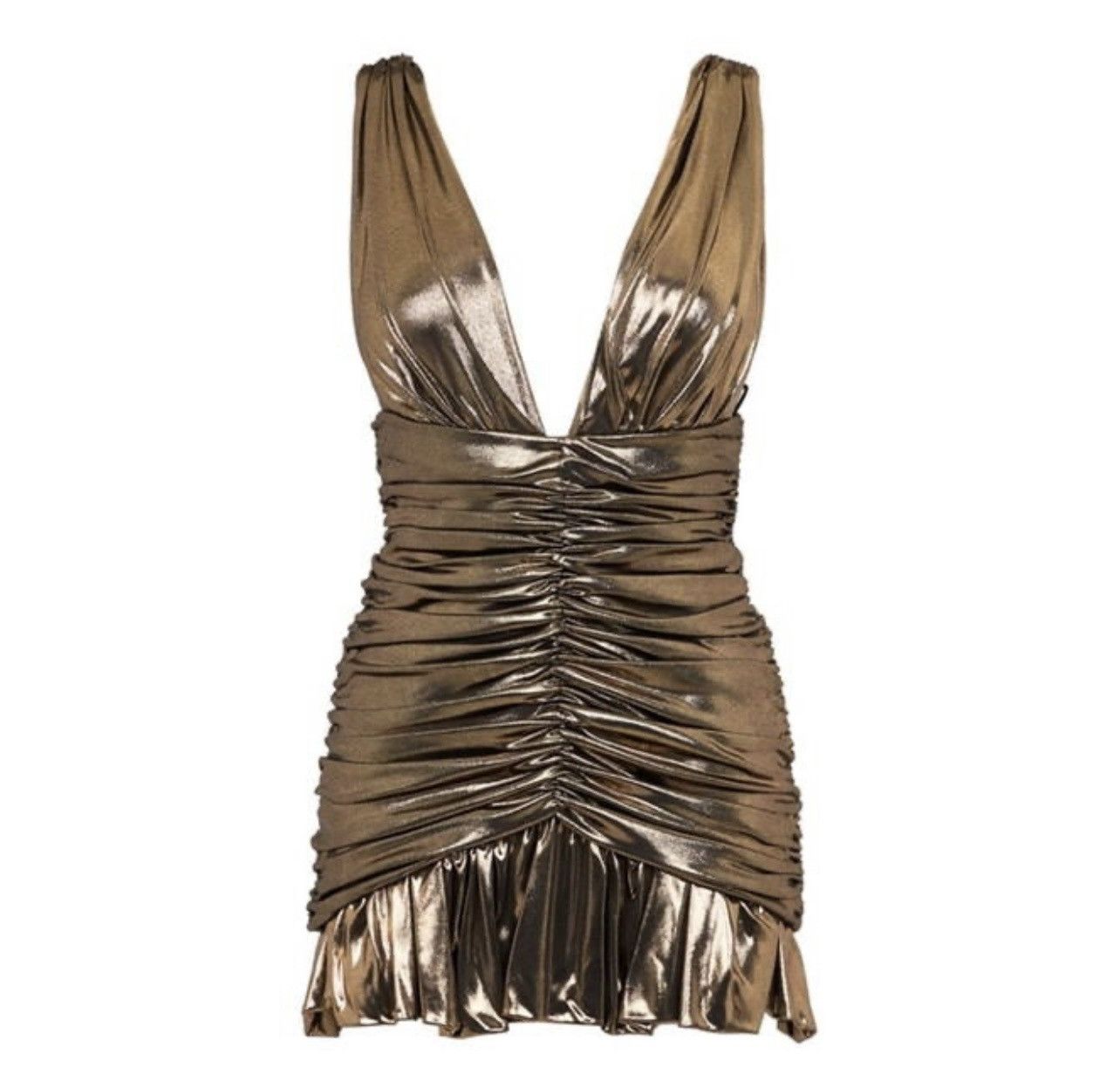 Saint Laurent Metallic V Dress