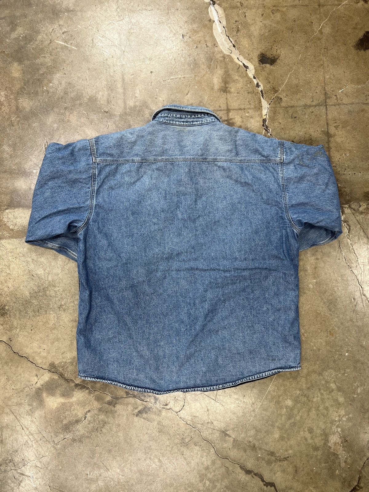 Carhartt × Vintage Vintage Carhartt Denim Button Up Fleece Lining Shirt XL Size US XL / EU 56 / 4 - 4 Thumbnail