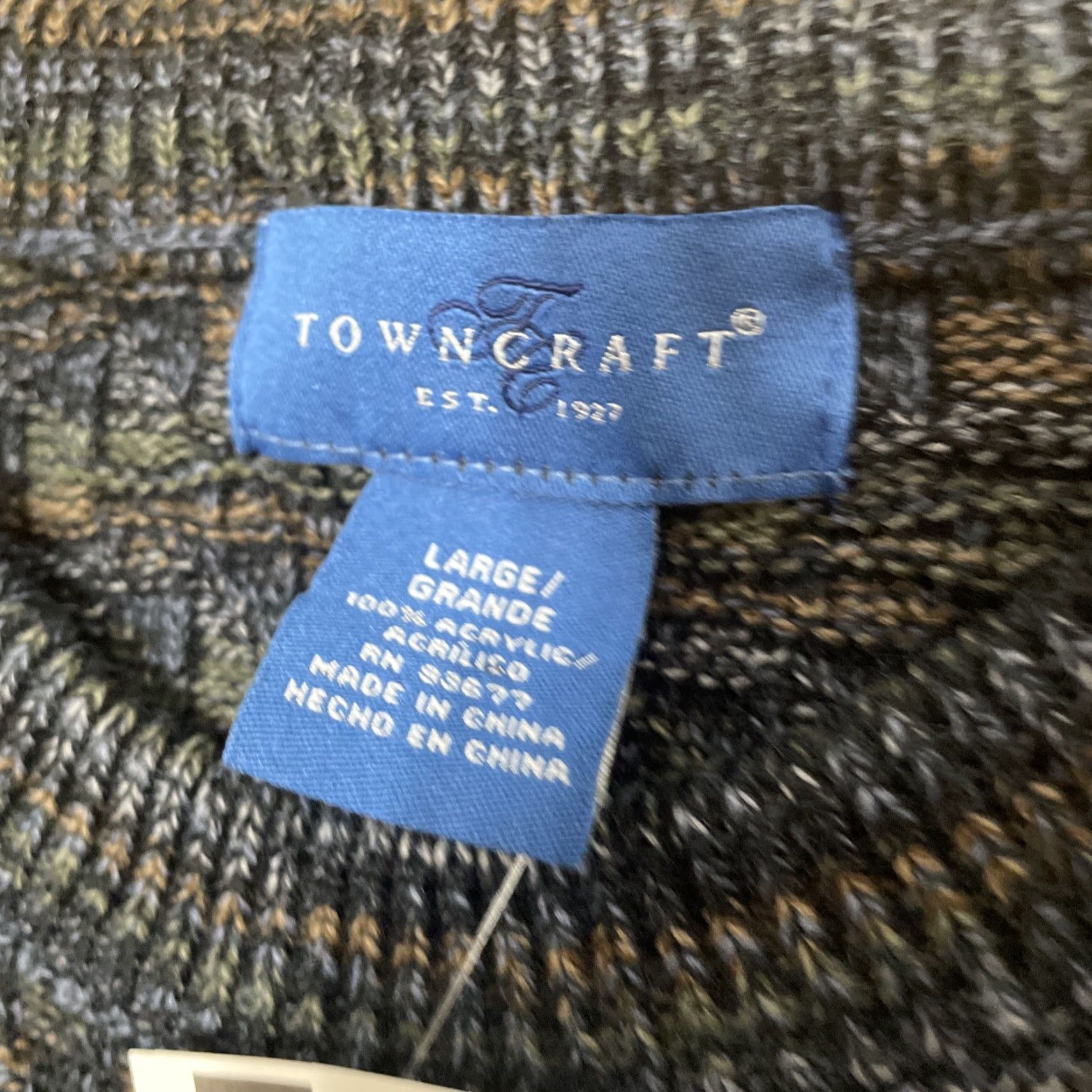 Etro VINTAGE Towncraft Sweater Men L Navy Texture Retro Y2k Streetwear Preppy New Deadstock Pullover Knit Crew Neck Long Sleeve Blue Mens Sweater Size US L / EU 52-54 / 3 - 6 Thumbnail