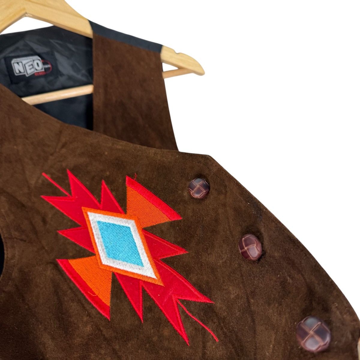 Leather 🌟NEO COWHIDE SUEDE NAVAJO LEATHER VEST Size US M / EU 48-50 / 2 - 9 Thumbnail