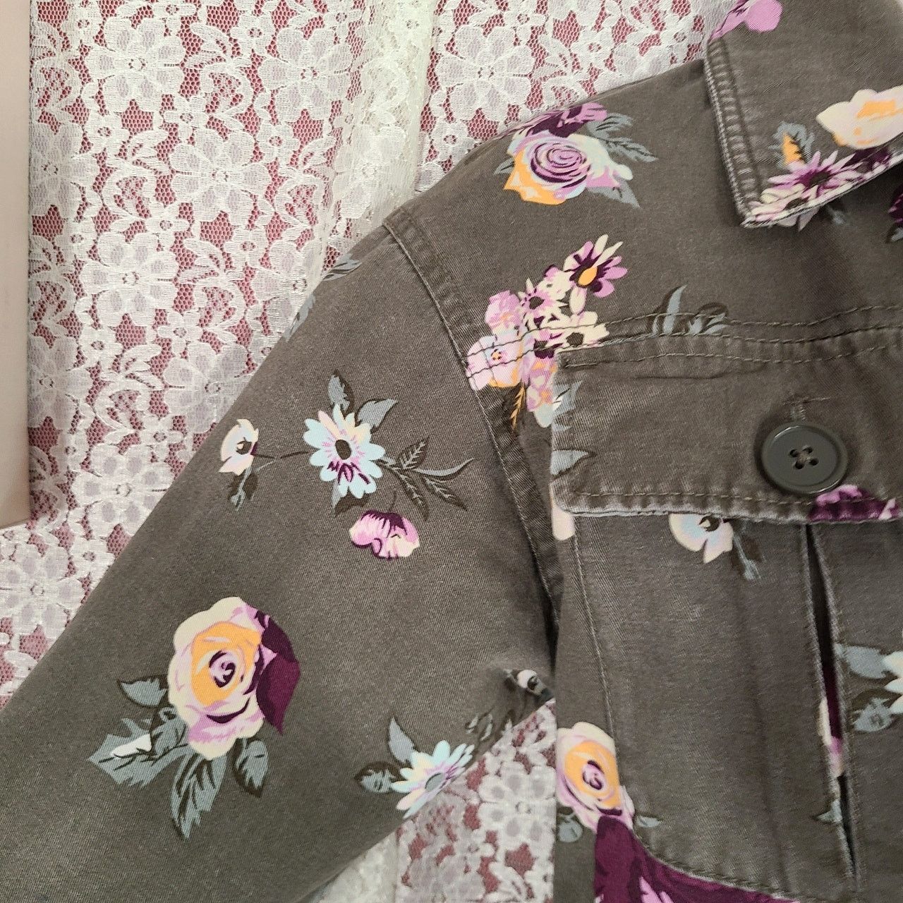 Levi's Levi's oversized green floral cargo thin jean jacket size xs Size XS / US 0-2 / IT 36-38 - 13 Thumbnail