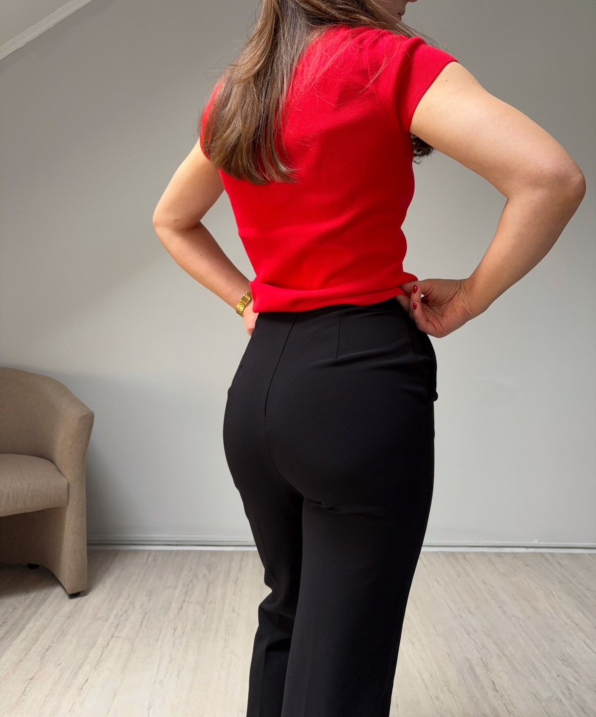 Elisabetta Franchi Elisabetta Franchi Black High Rise Pants Wide Leg IT 42 Size 28" / US 6 / IT 42 - 8 Thumbnail