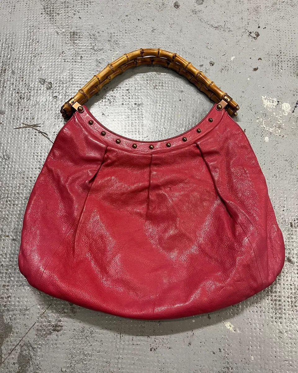 Gucci Gucci Pink Leather Bamboo Handle Shoulder Bag Size ONE SIZE - 8 Thumbnail