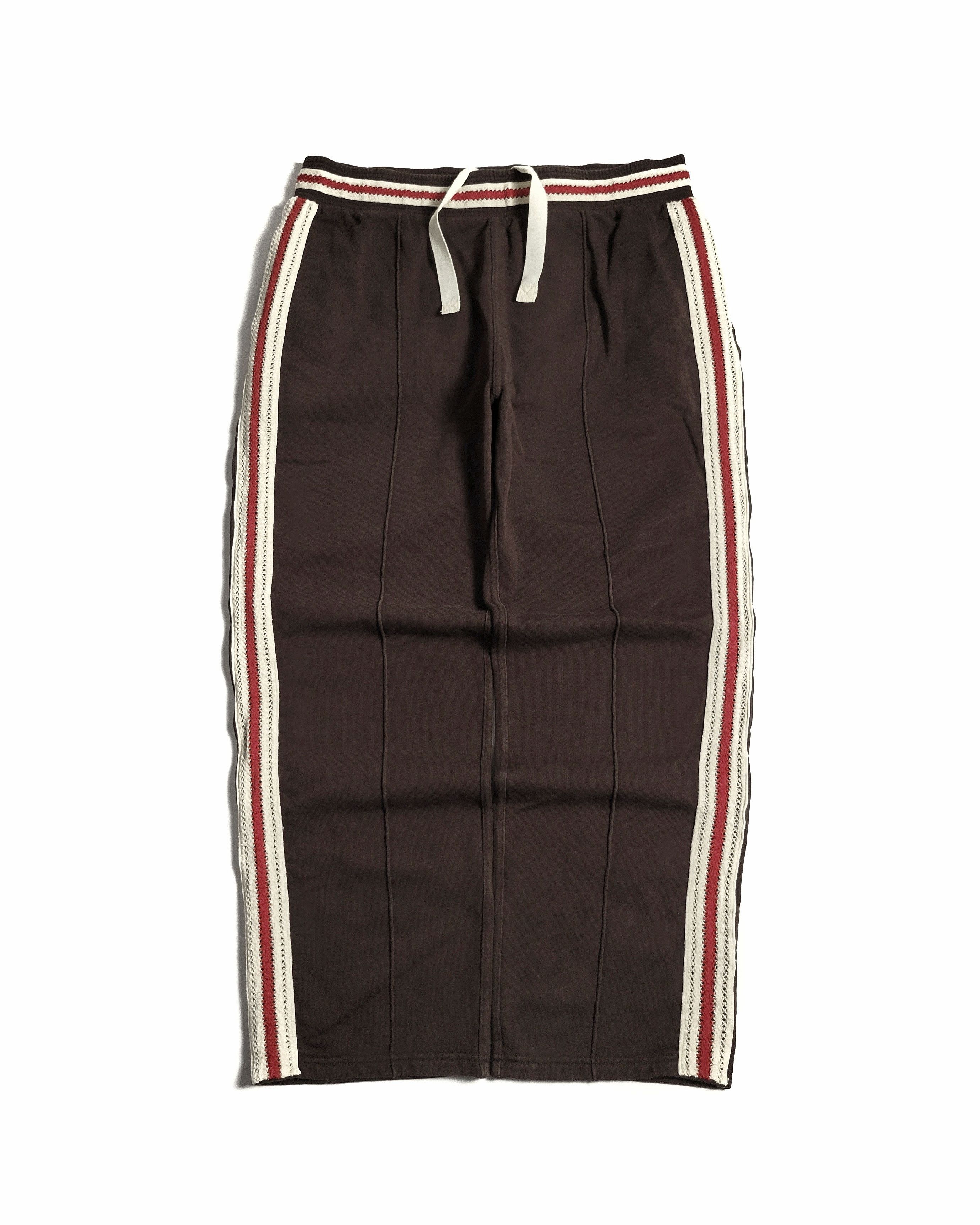 Wales Bonner Mambo Crochet Dark Brown Cotton Sweat Pants