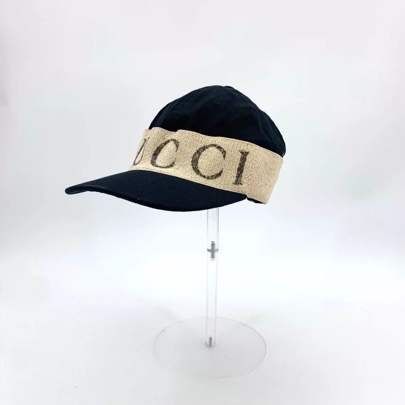 Gucci Gucci Black Logo Cotton Baseball Cap- DMC Size ONE SIZE - 1 Thumbnail