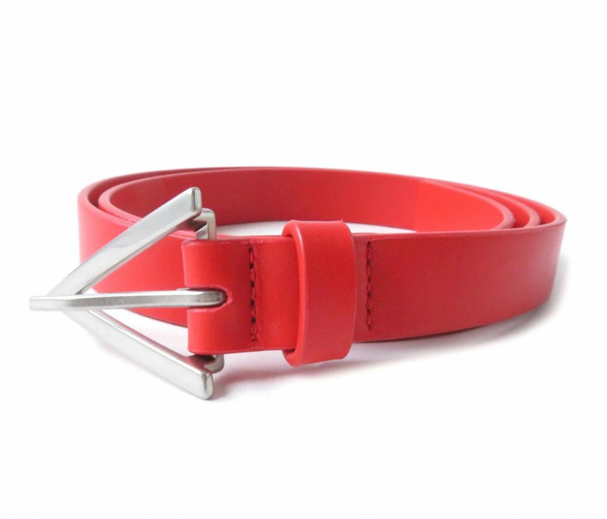 Bottega Veneta 629763 Triangle Buckle Leather Belt for Women