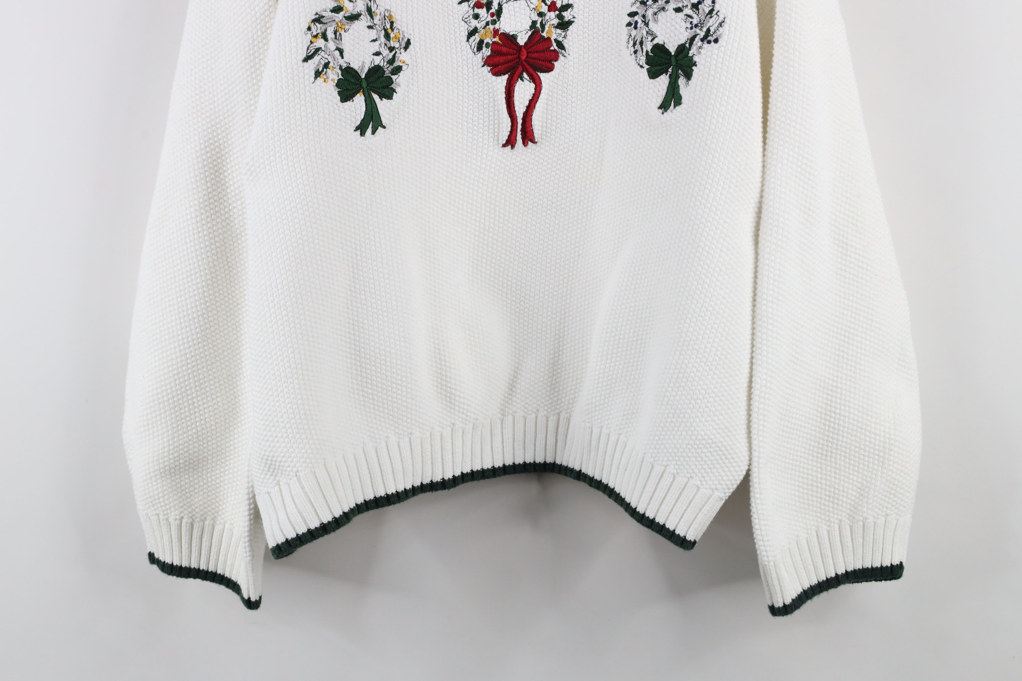 Cabelas × Vintage Vintage 90s Cabelas Christmas Thermal Knit Crewneck Sweater Size XL / US 12-14 / IT 48-50 - 3 Thumbnail