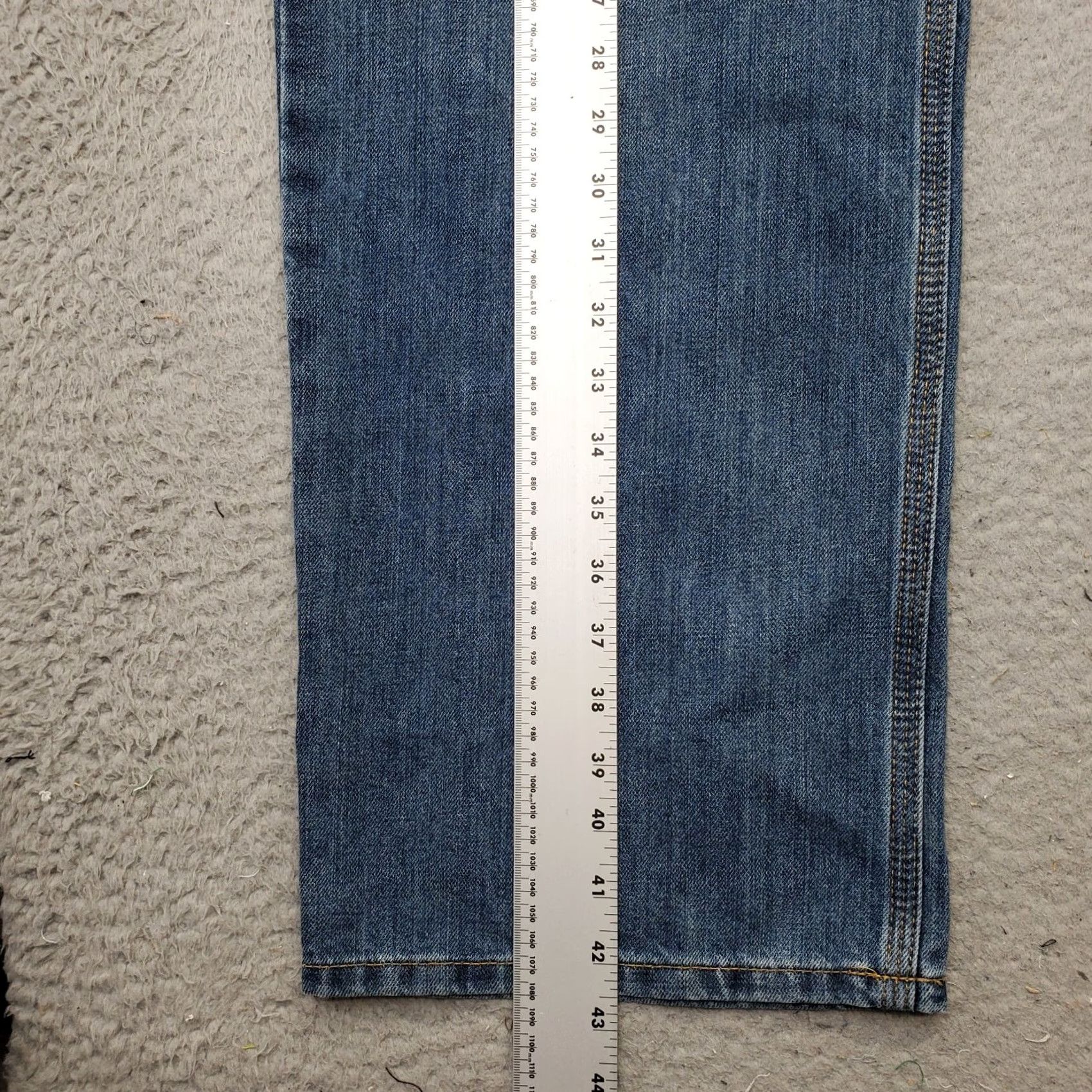 Carhartt Carhartt Jeans Mens 42x32 Blue Denim Regular Fit Straight Leg Workwear Stretch Jeans Size US 42 / EU 58 - 3 Thumbnail