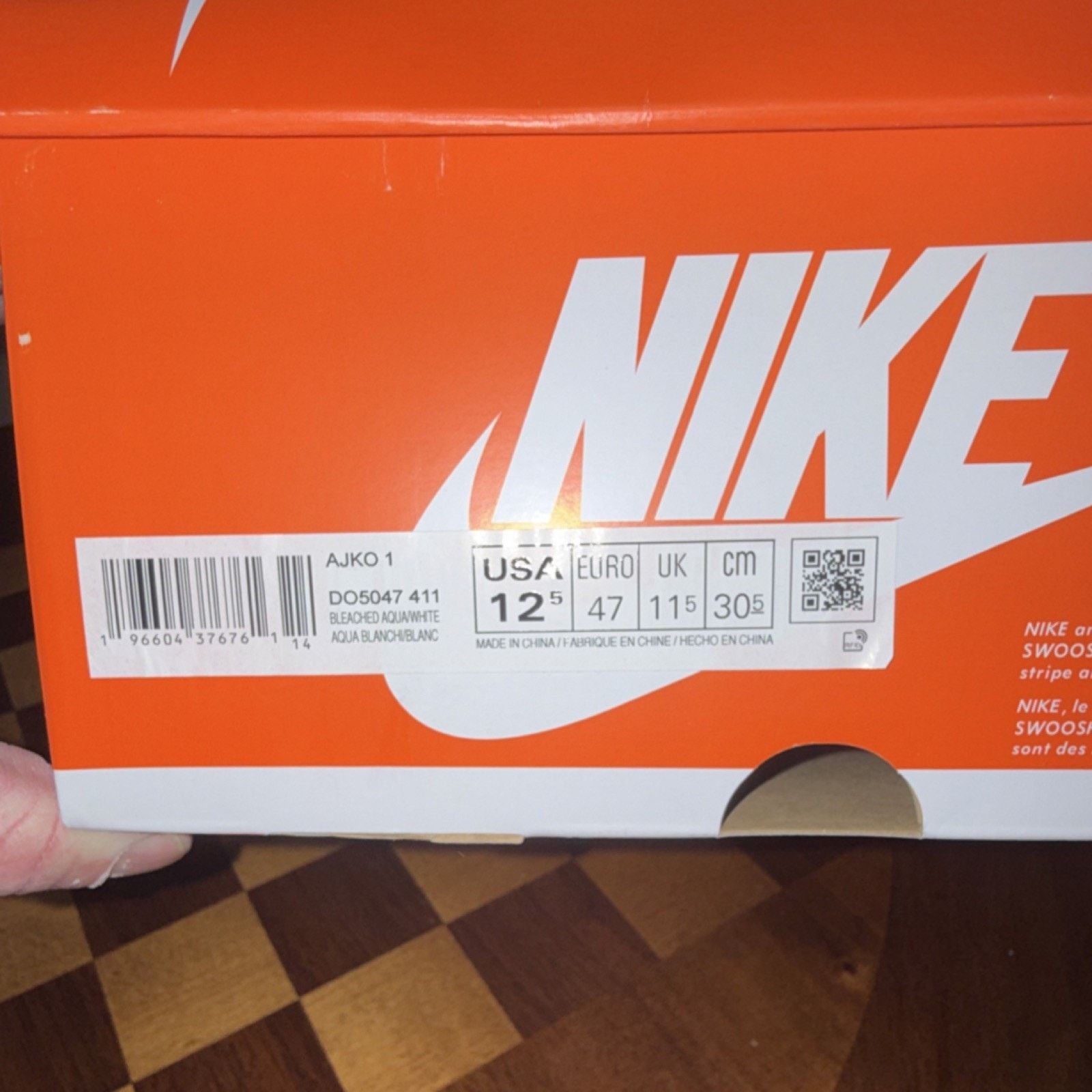 Nike Nike AJKO 1 Bleached Aqua White Canvas High Top Sneaker 12.5 Size US 12.5 / EU 45-46 - 8 Thumbnail