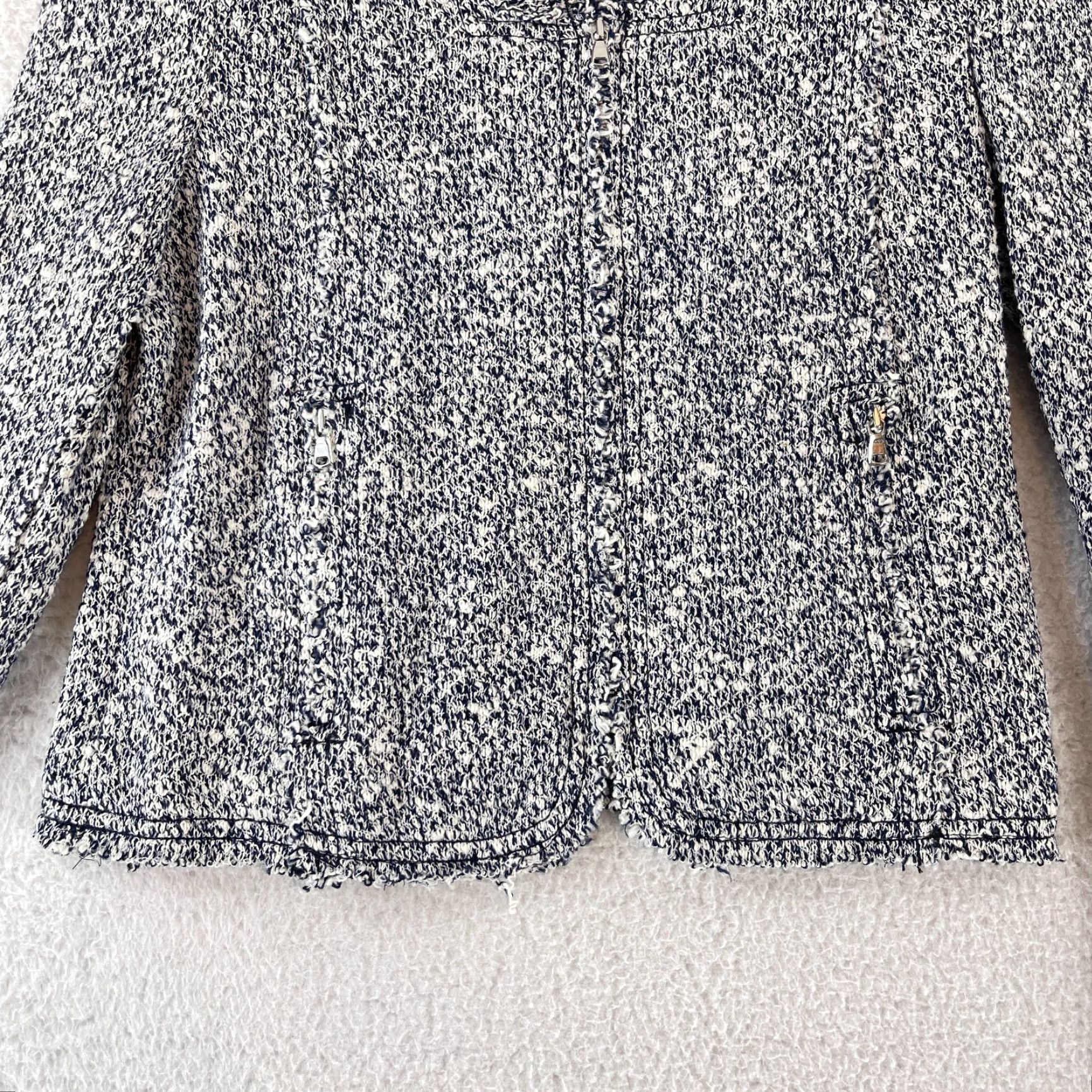 Rebecca Taylor Rebecca Taylor Jacket Womens Size 2 Blue Knit Full Zip Long Sleeve Business Work Shirt Size XS / US 0-2 / IT 36-38 - 5 Thumbnail