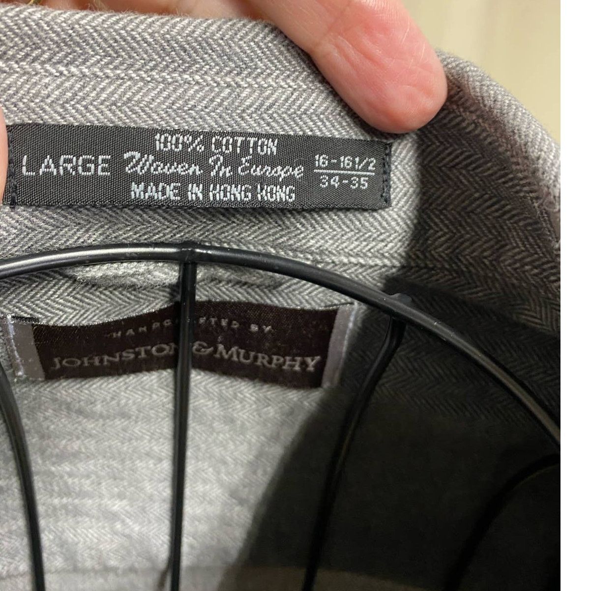 Johnston & Murphy Johnston & Murphy Men's Large Gray button down shirt (D12) Size US L / EU 52-54 / 3 - 5 Thumbnail