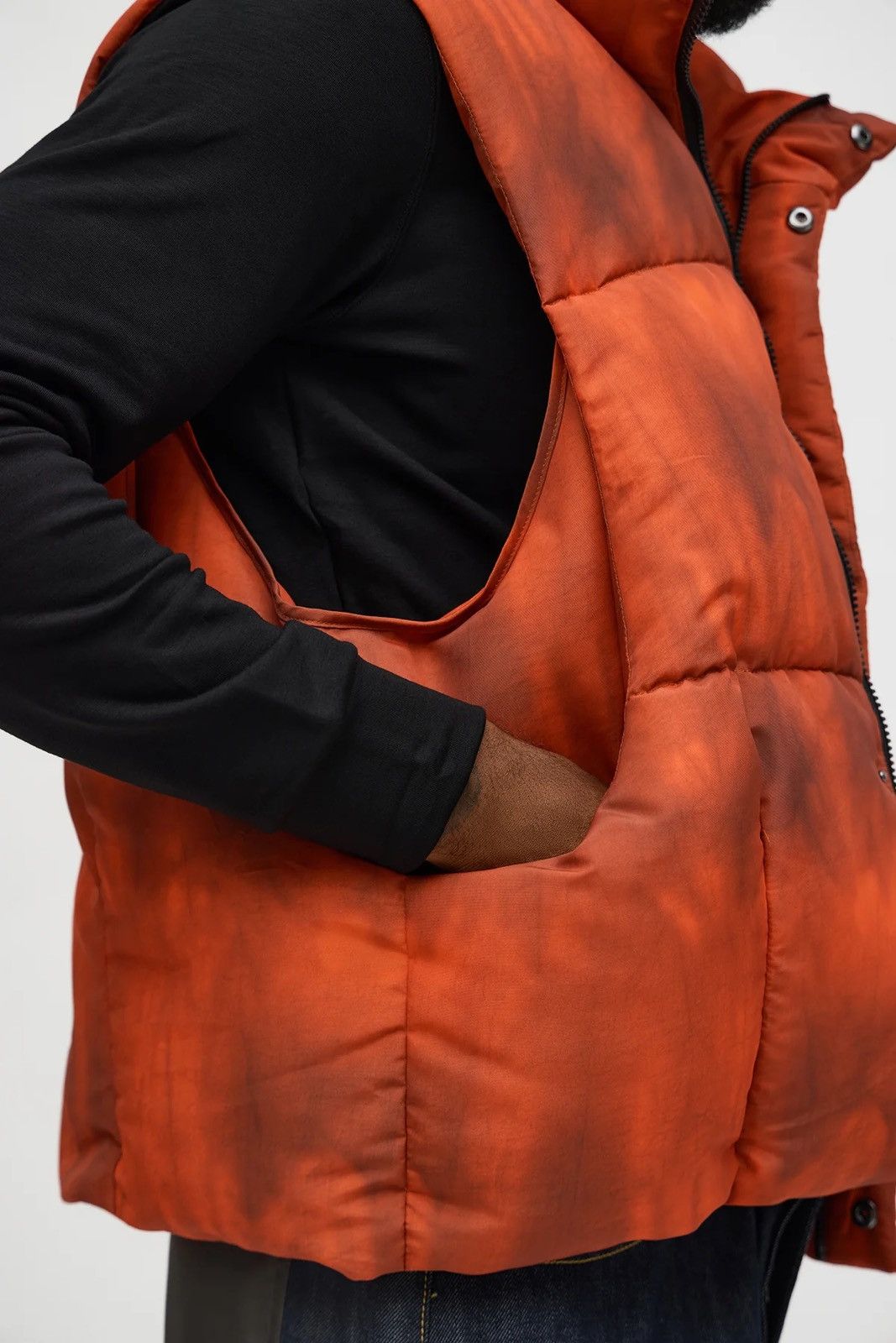 Fashion Nova Relaxed Washed Paneled Quilted Puffer Vest - Orange Size US S / EU 44-46 / 1 - 3 Thumbnail
