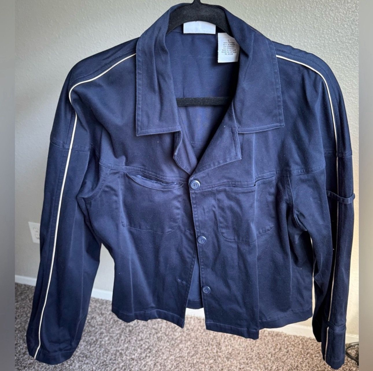 Other Kathy Ireland Deep Blue Cotton Blend Women’s Jacket Large Size L / US 10 / IT 46 - 1 Thumbnail