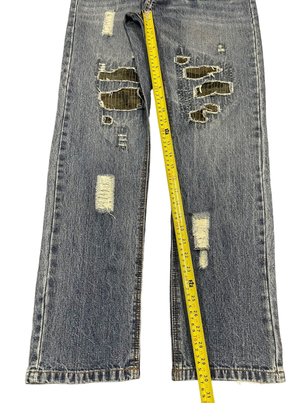14th Addiction Vintage Japanese Brand Distressed Sashiko Style Jeans Size US 30 / EU 46 - 11 Thumbnail